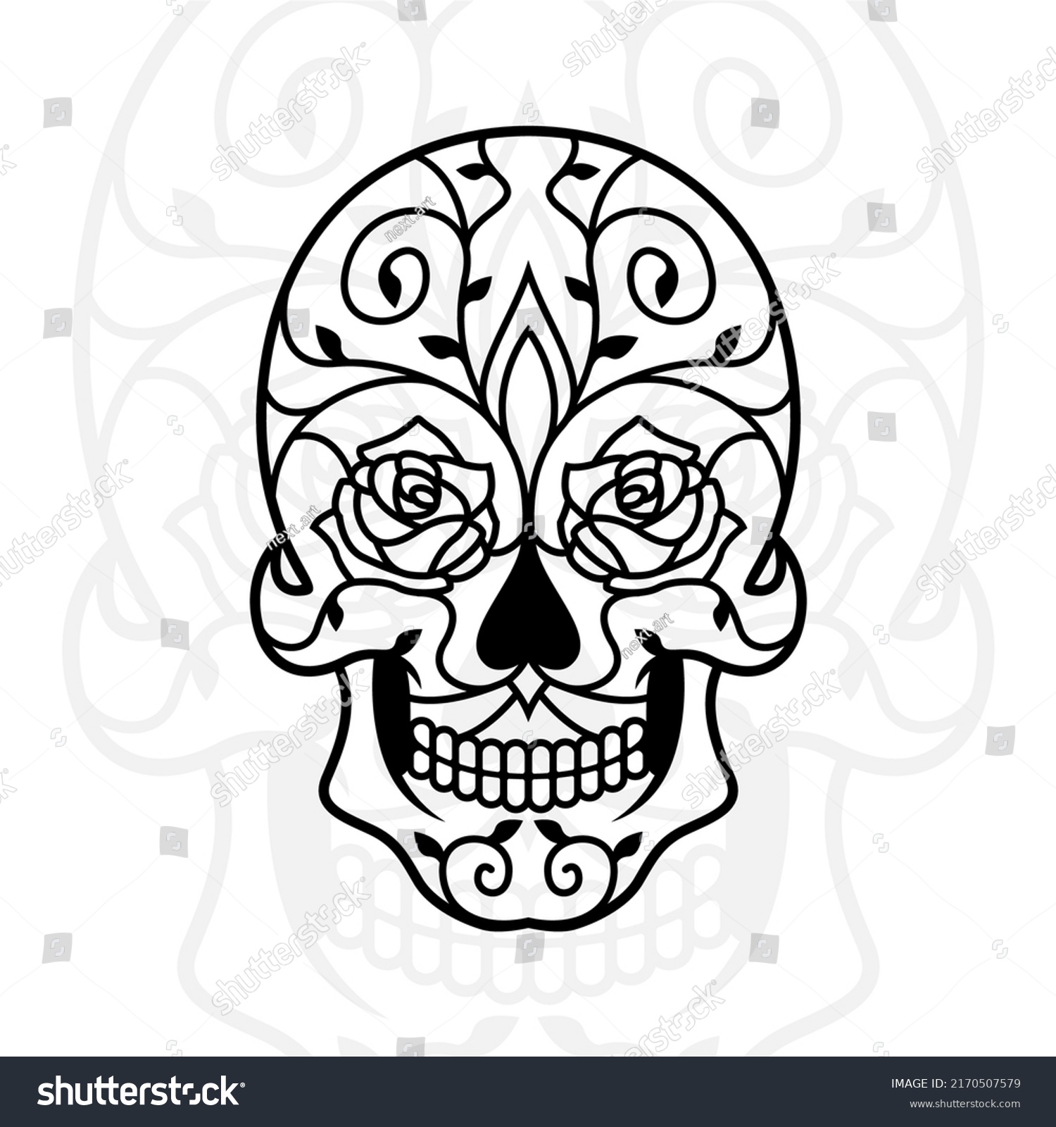 Modern Skull Tattoo Vector Design Stock Vector (Royalty Free ...