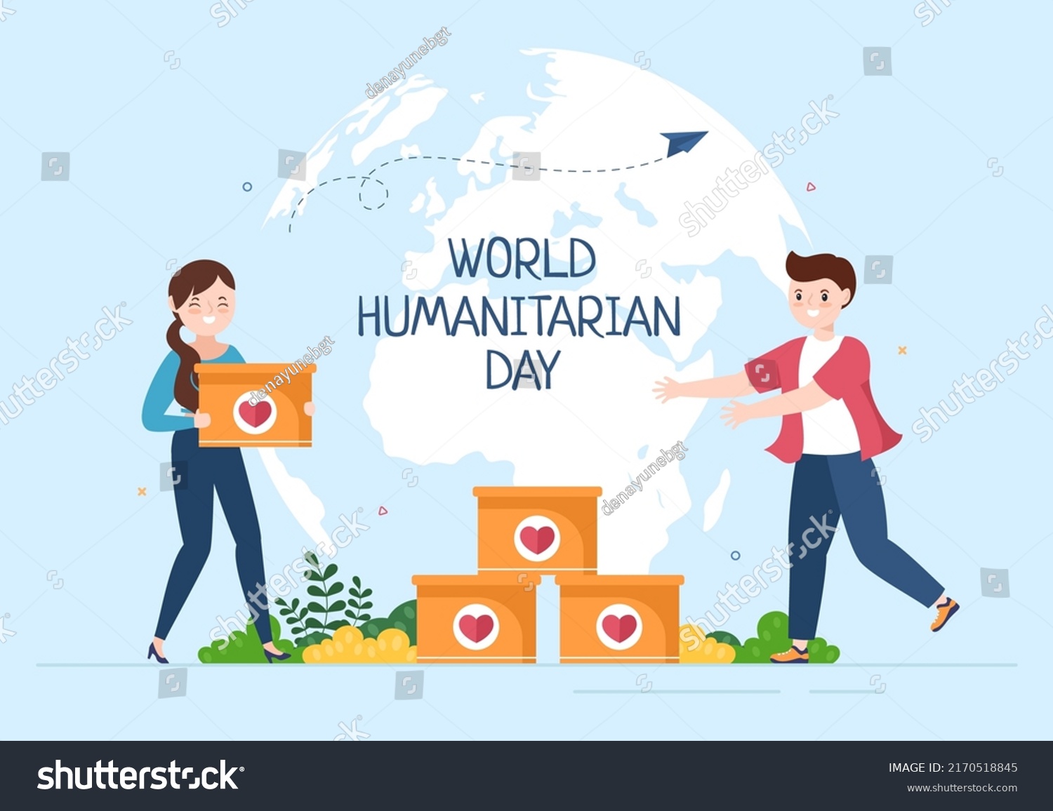 World Humanitarian Day Global Celebration Helping Stock Vector (Royalty ...