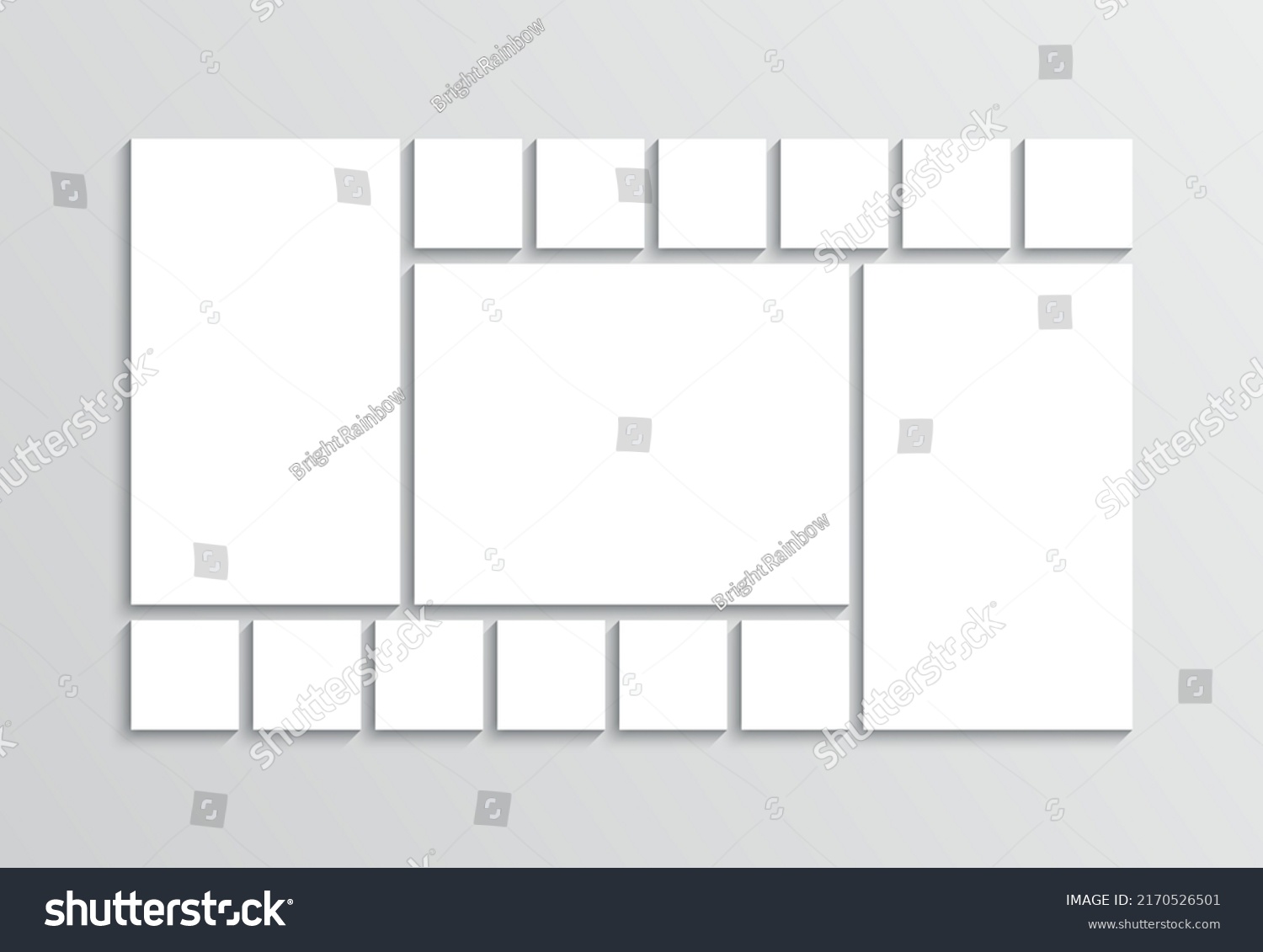 Organised Portfolio Template Collage Grid Photo Stock Vector (Royalty ...