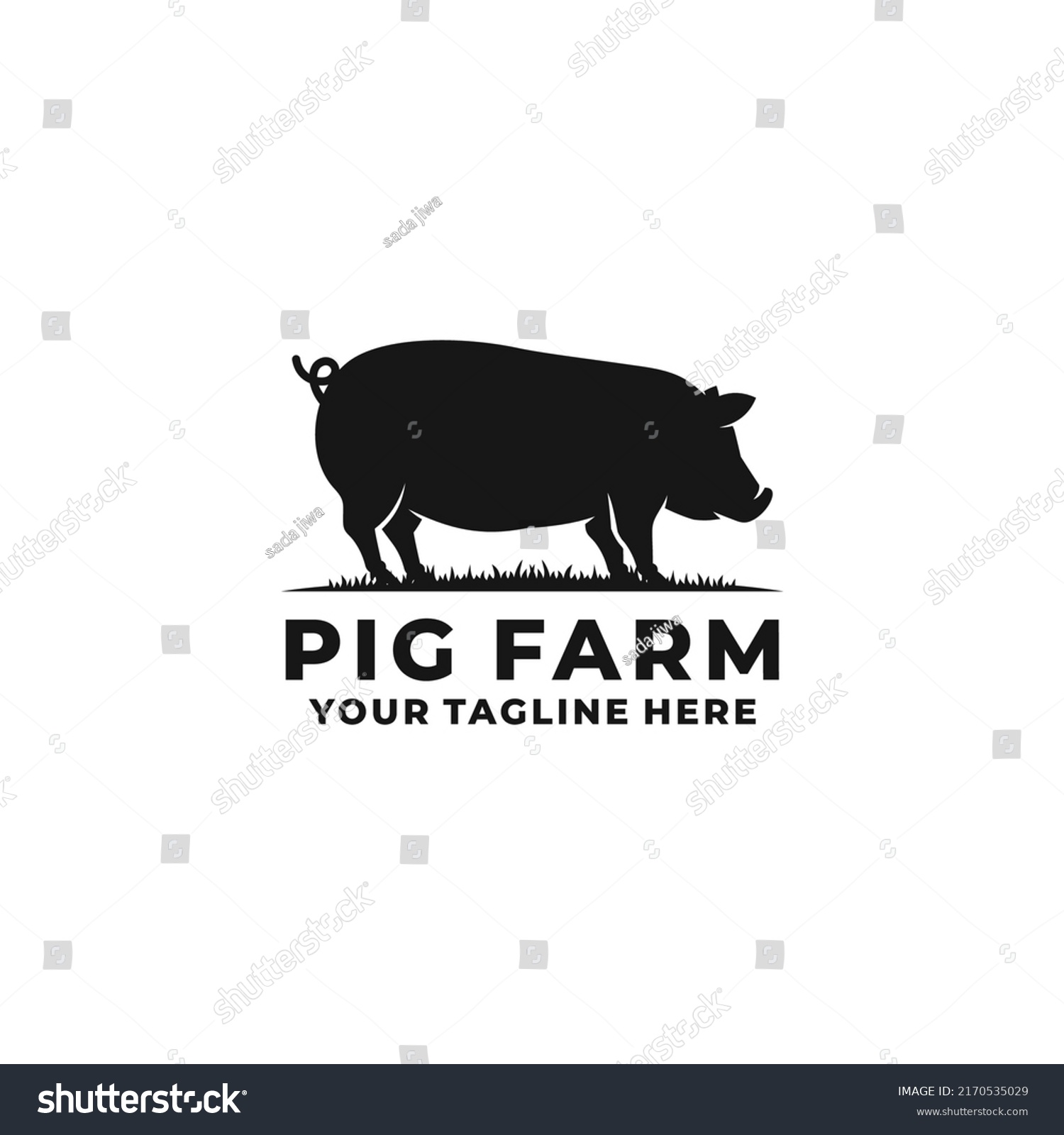 Pig Farm Logo Vector Cattle Farm Stock Vector (Royalty Free) 2170535029 ...