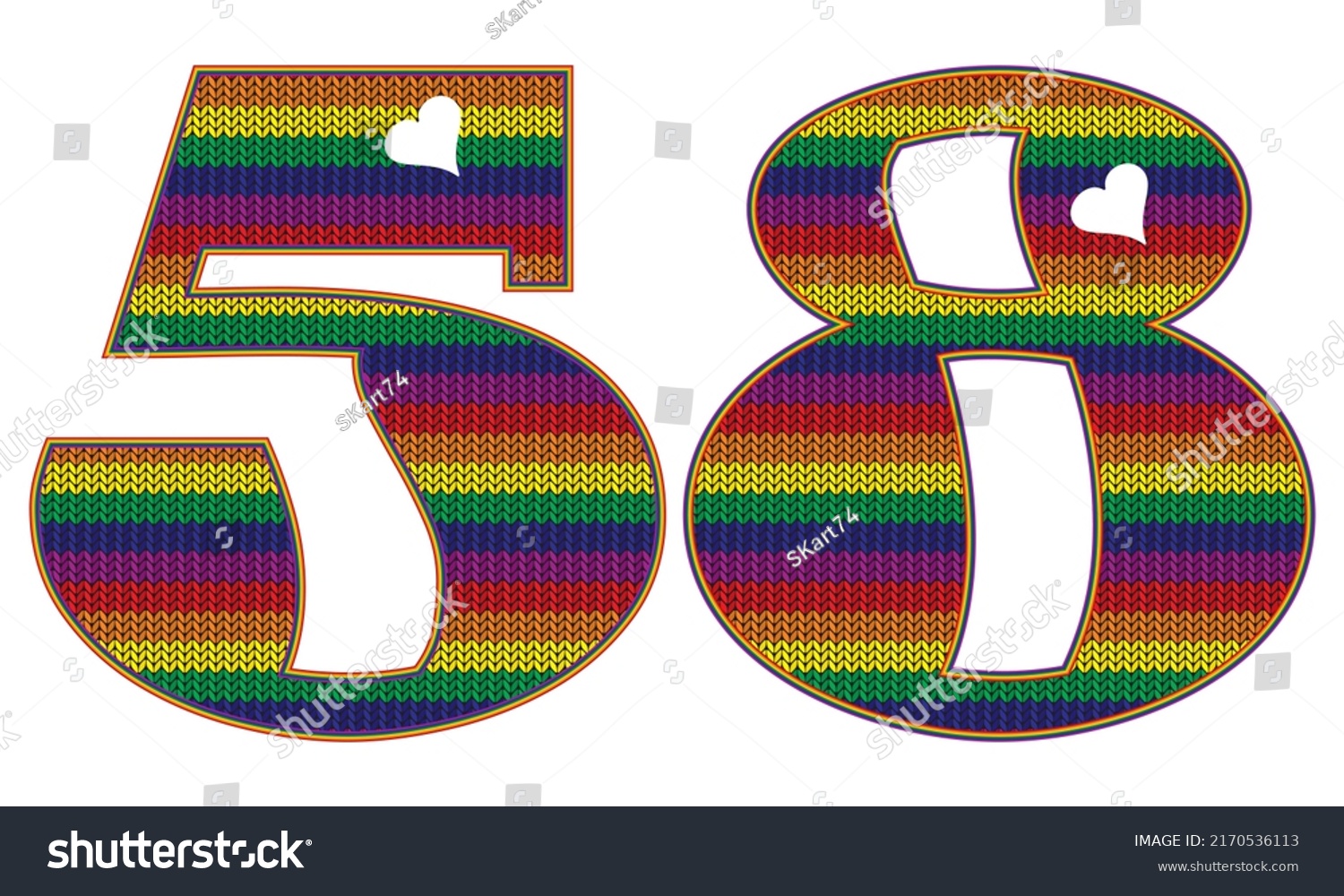 Number Fifty Eight Rainbow Lgbt Pattern Stock Vector (Royalty Free ...