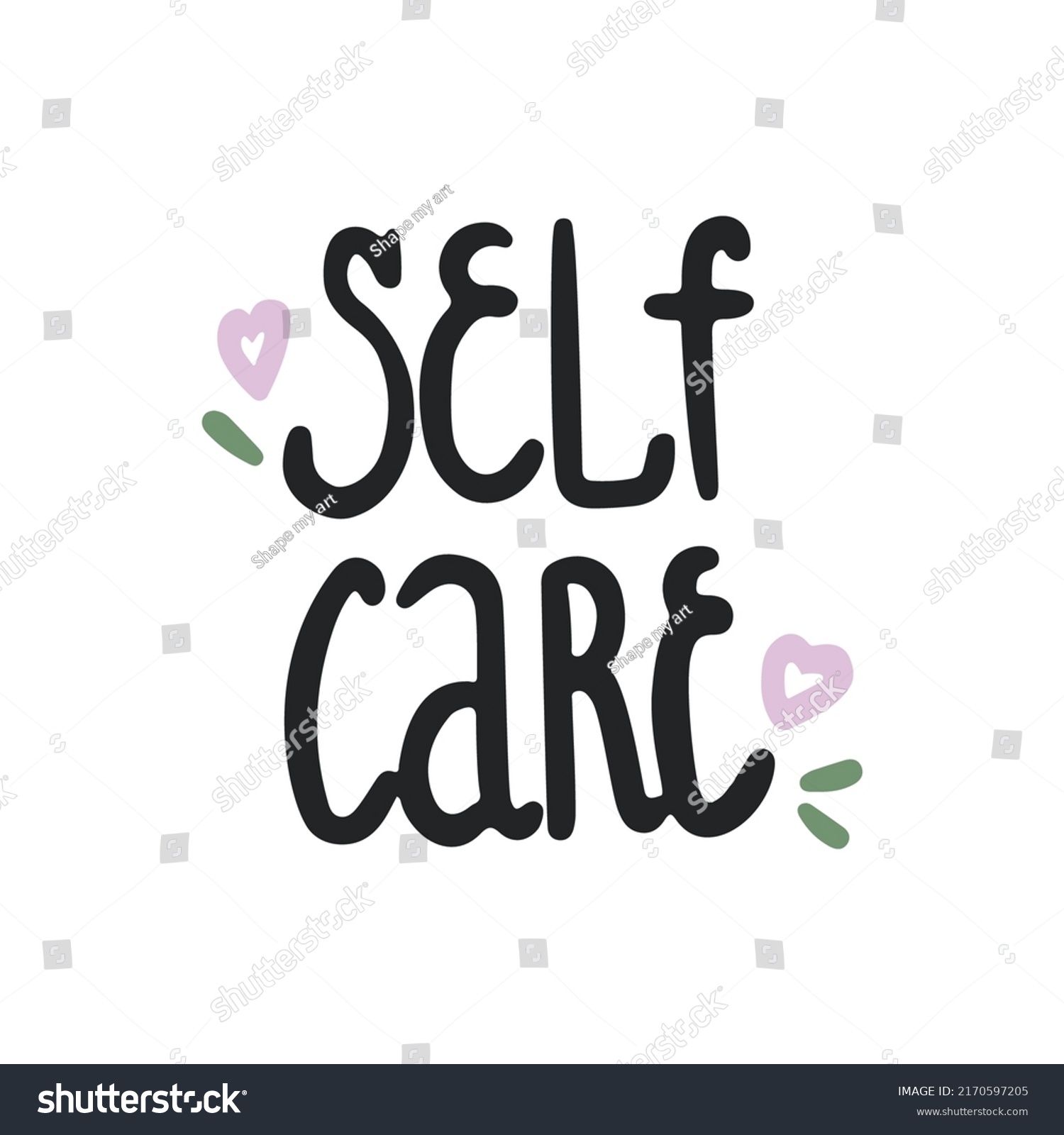 Self Care Lettering Vector Image Poster Stock Vector (Royalty Free ...