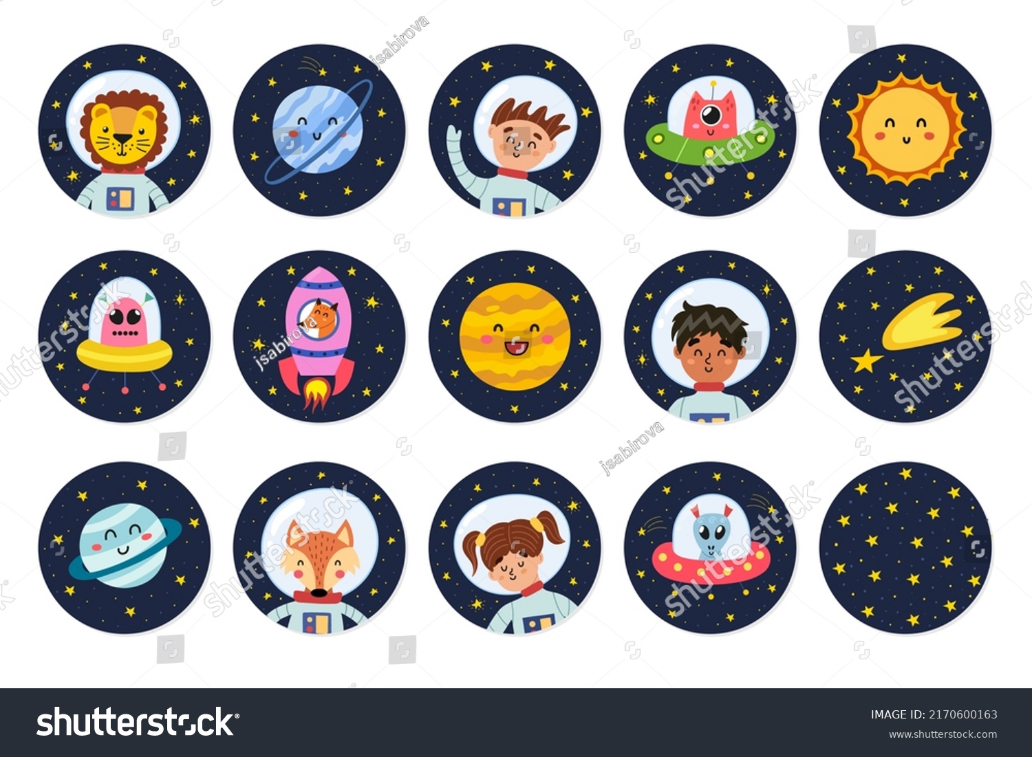 cute-stickers-collection-space-characters-space-stock-vector-royalty