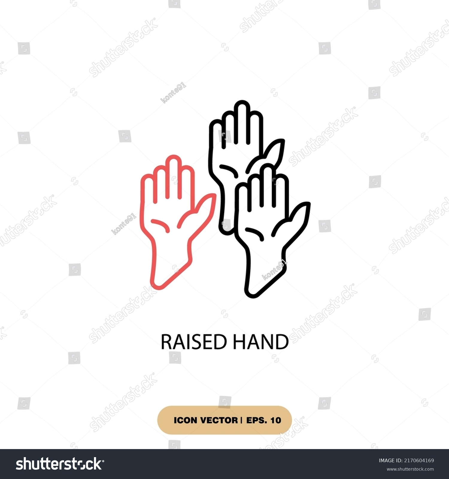 Raised Hand Icons Symbol Vector Elements Stock Vector (Royalty Free ...