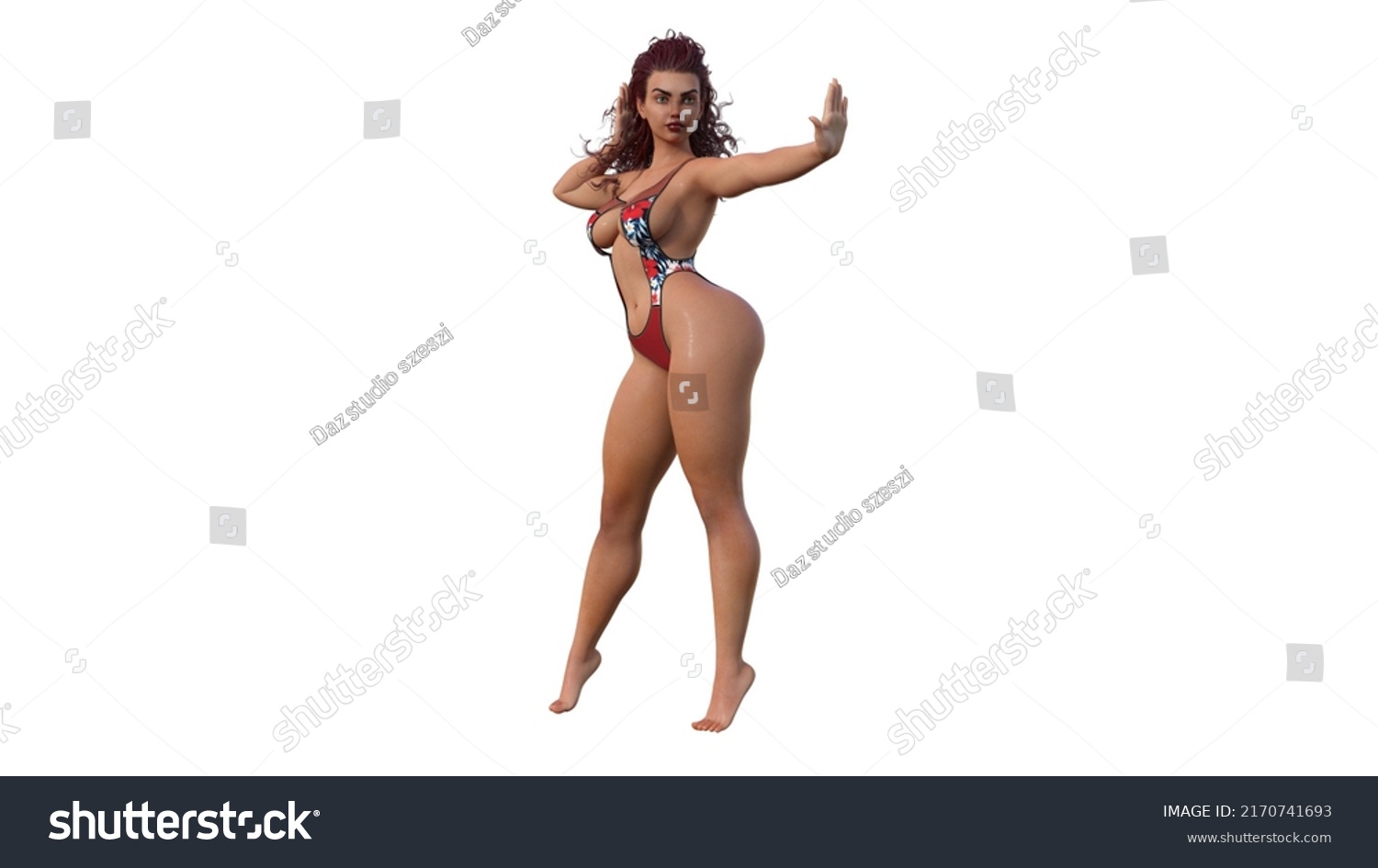 Sexy Pretty Full Body Woman Swimsuit Stock Illustration Shutterstock