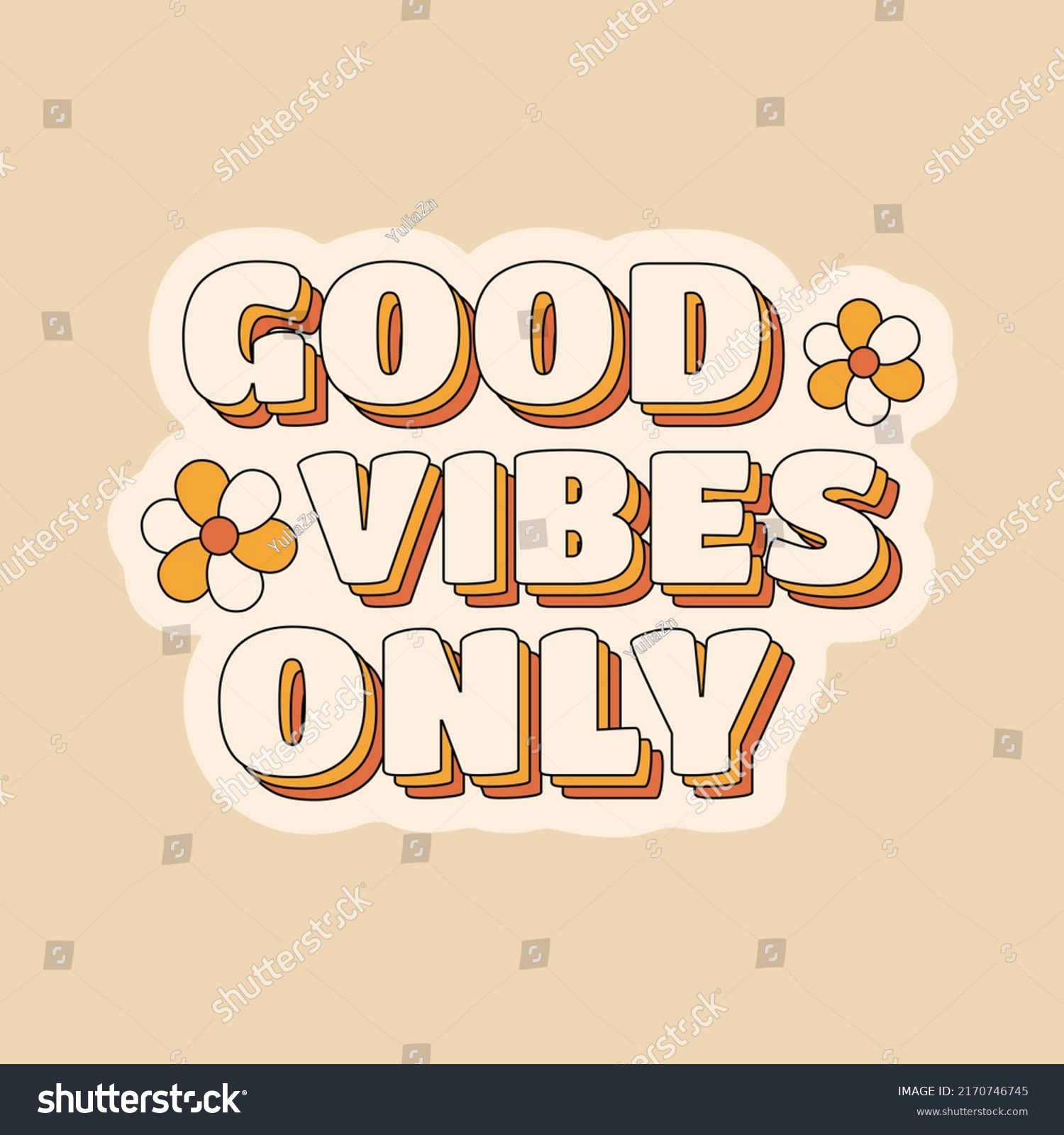 Good Vibes Only Positive Quote Sticker Stock Vector (Royalty Free ...