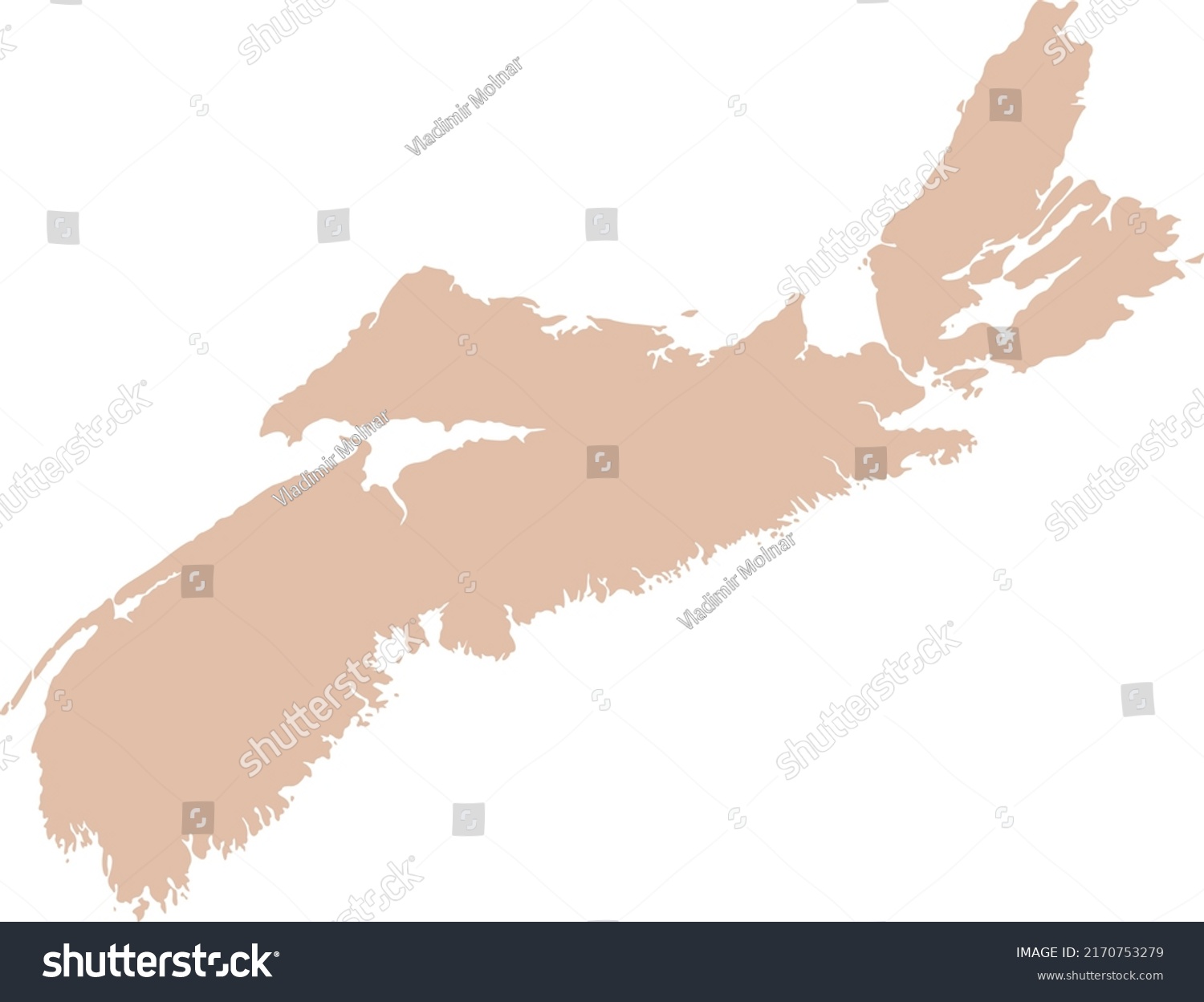 Vector Illustration Nova Scotia Map Stock Vector (Royalty Free