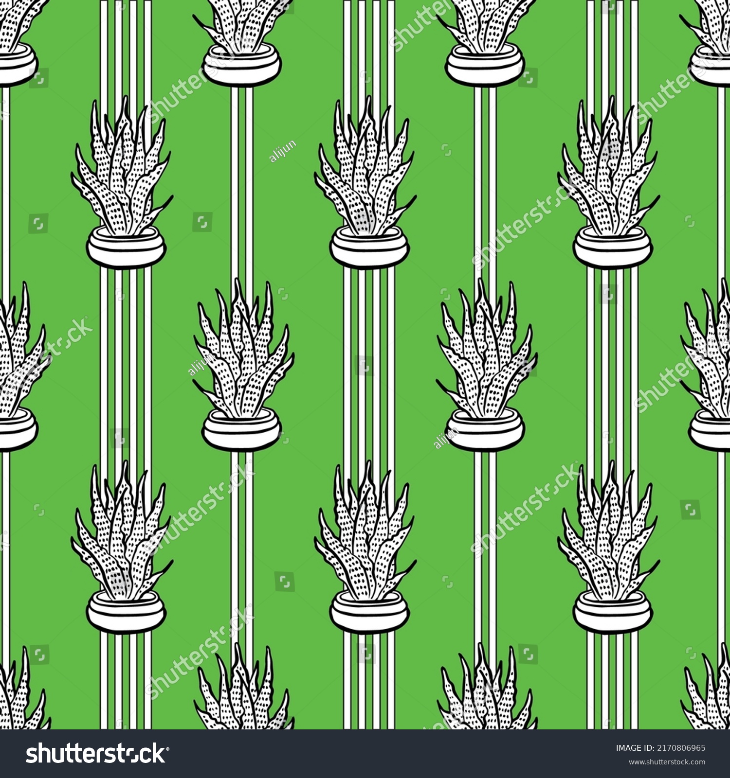 Cactus Vector Seamless Pattern Hand Drawn Stock Vector Royalty Free 2170806965 Shutterstock 5725