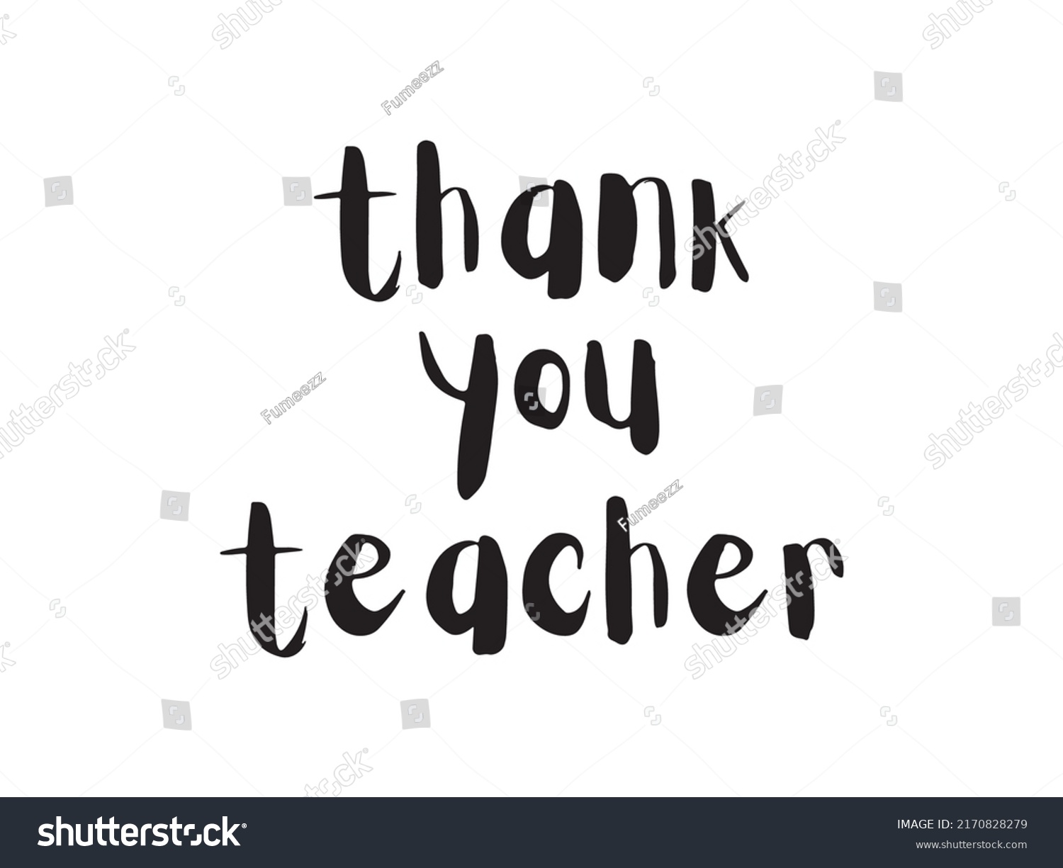 Thank You Teacher Text White Background Stock Vector (Royalty Free ...