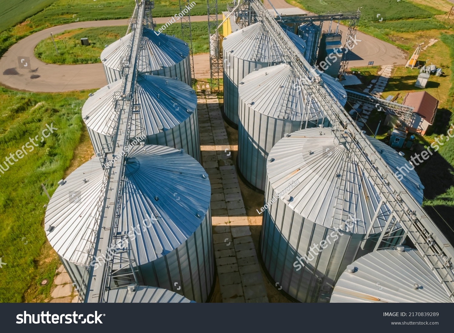 Tanks Processing Storage Soybean Wheat Grain Stock Photo 2170839289 ...