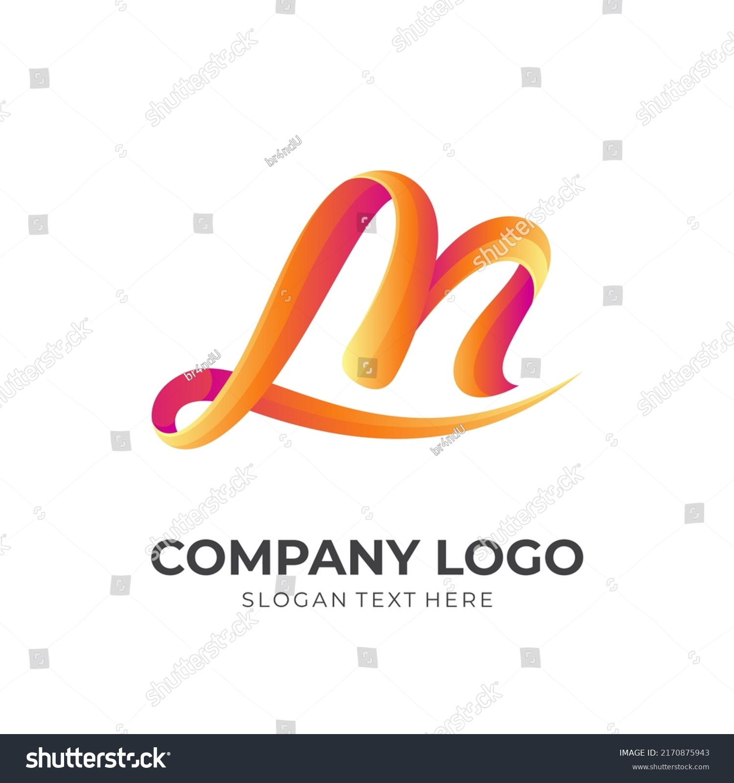 Letter M Logo Concept 3d Orange Stock Vector Royalty Free 2170875943