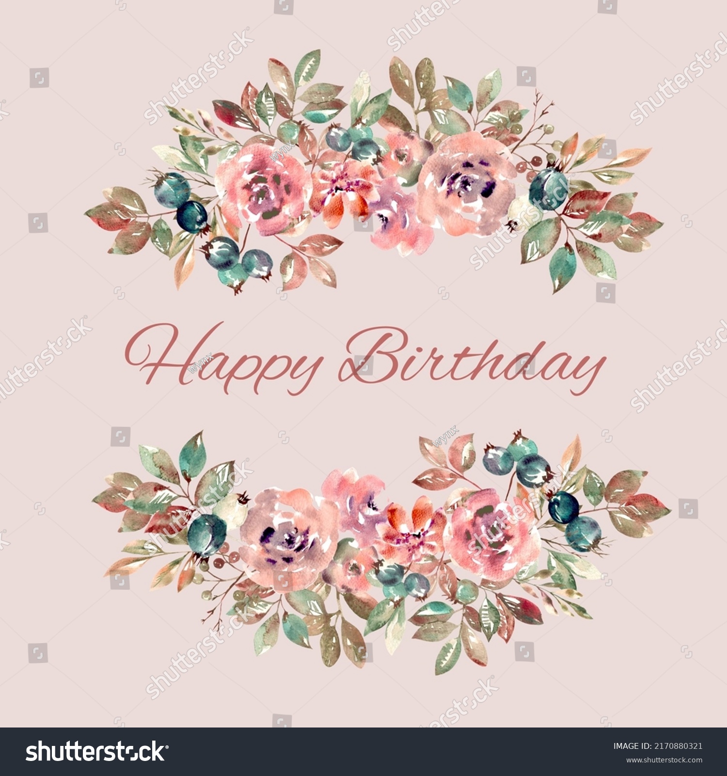 Printable Birthday Cards Pastel Colors Stock Illustration 2170880321 ...