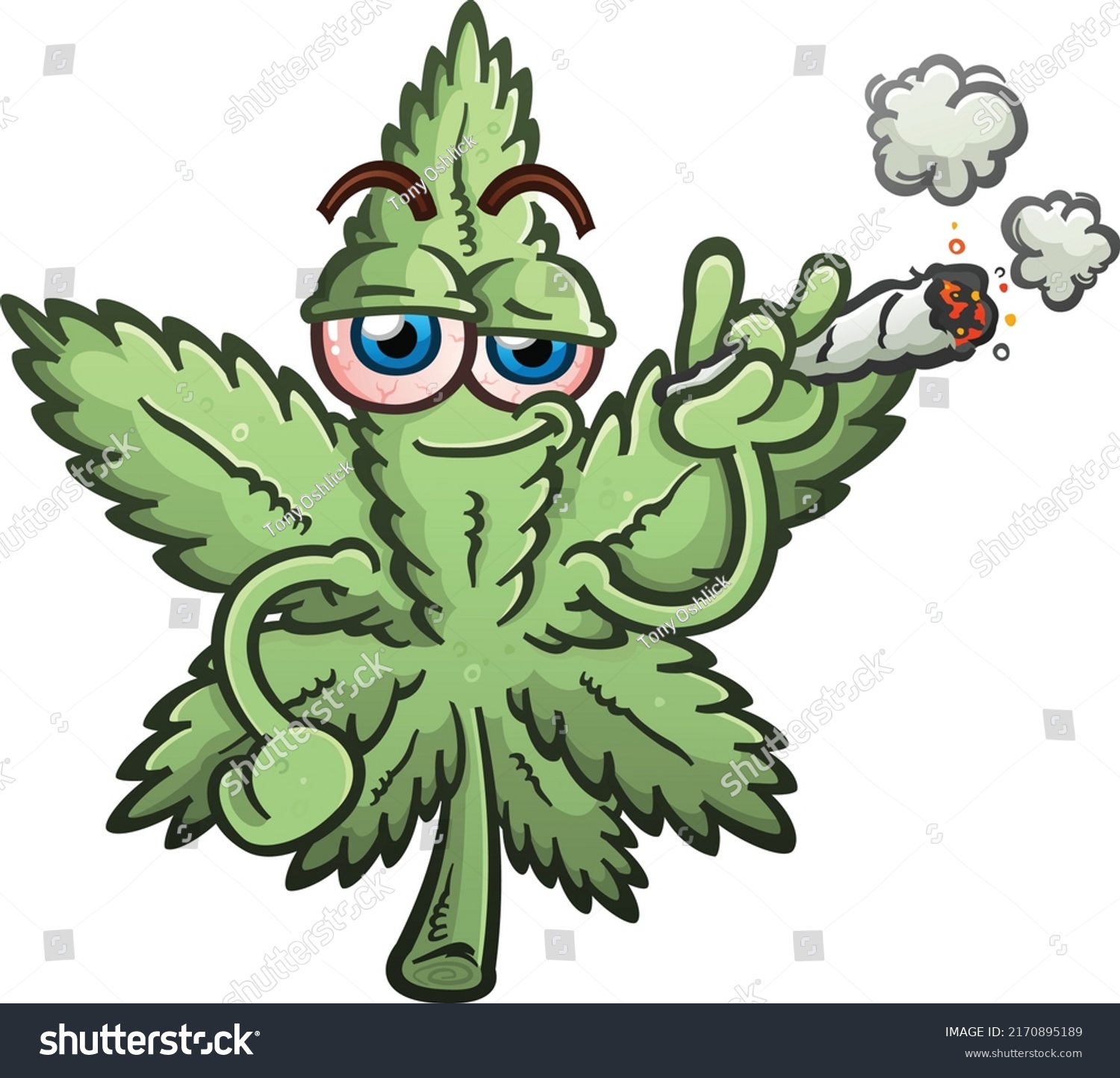 Marijuana Cannabis Leaf Vector Cartoon Character Stock Vector (Royalty ...