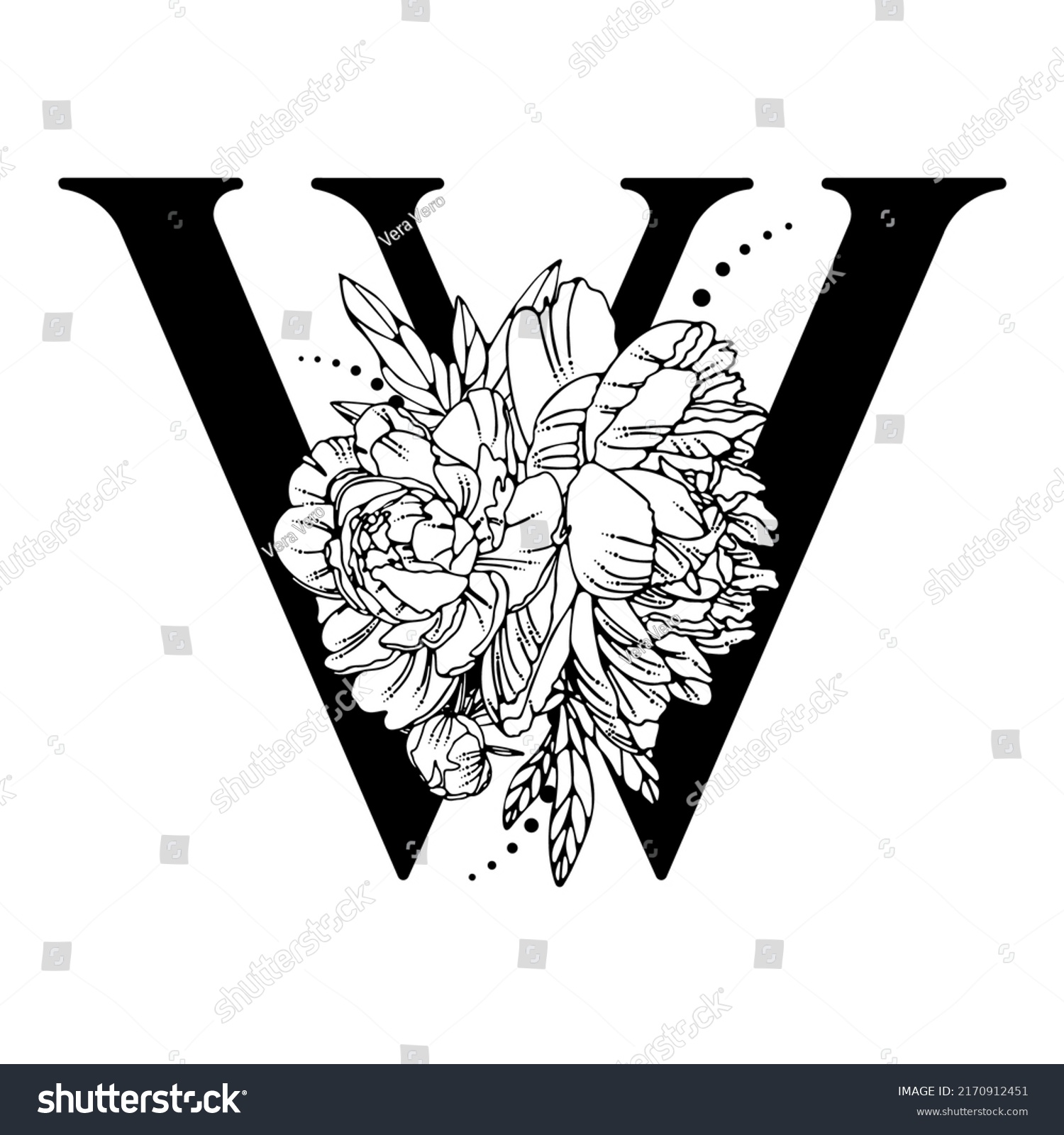 Vector Flower Alphabet Floral Design Letter Stock Vector (Royalty Free ...