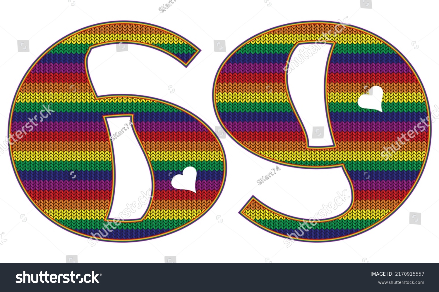 Number Sixty Nine Rainbow Lgbt Pattern Stock Vector (Royalty Free ...