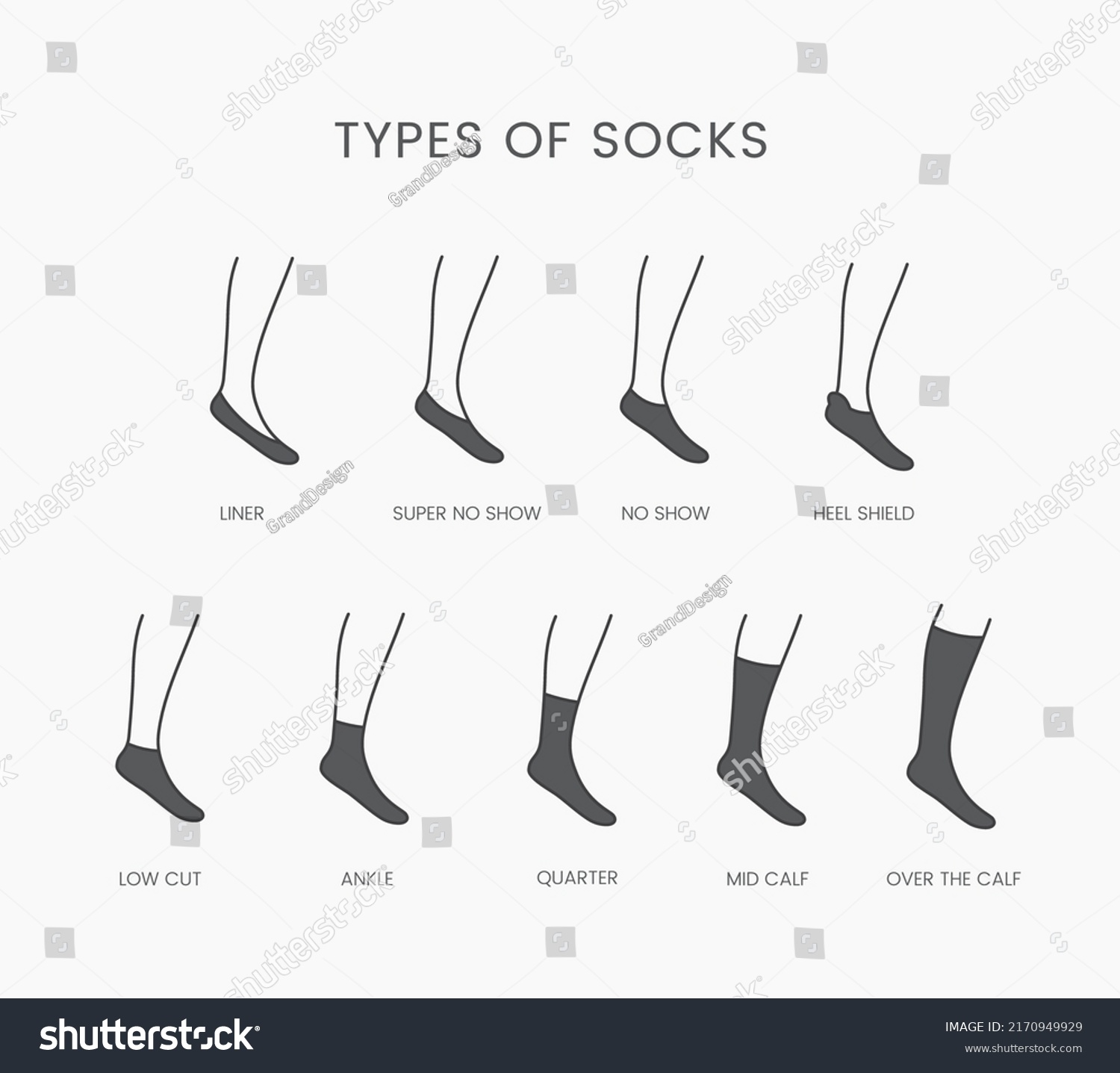 Types Socks Linear Vector Icon Stock Vector (Royalty Free) 2170949929 ...