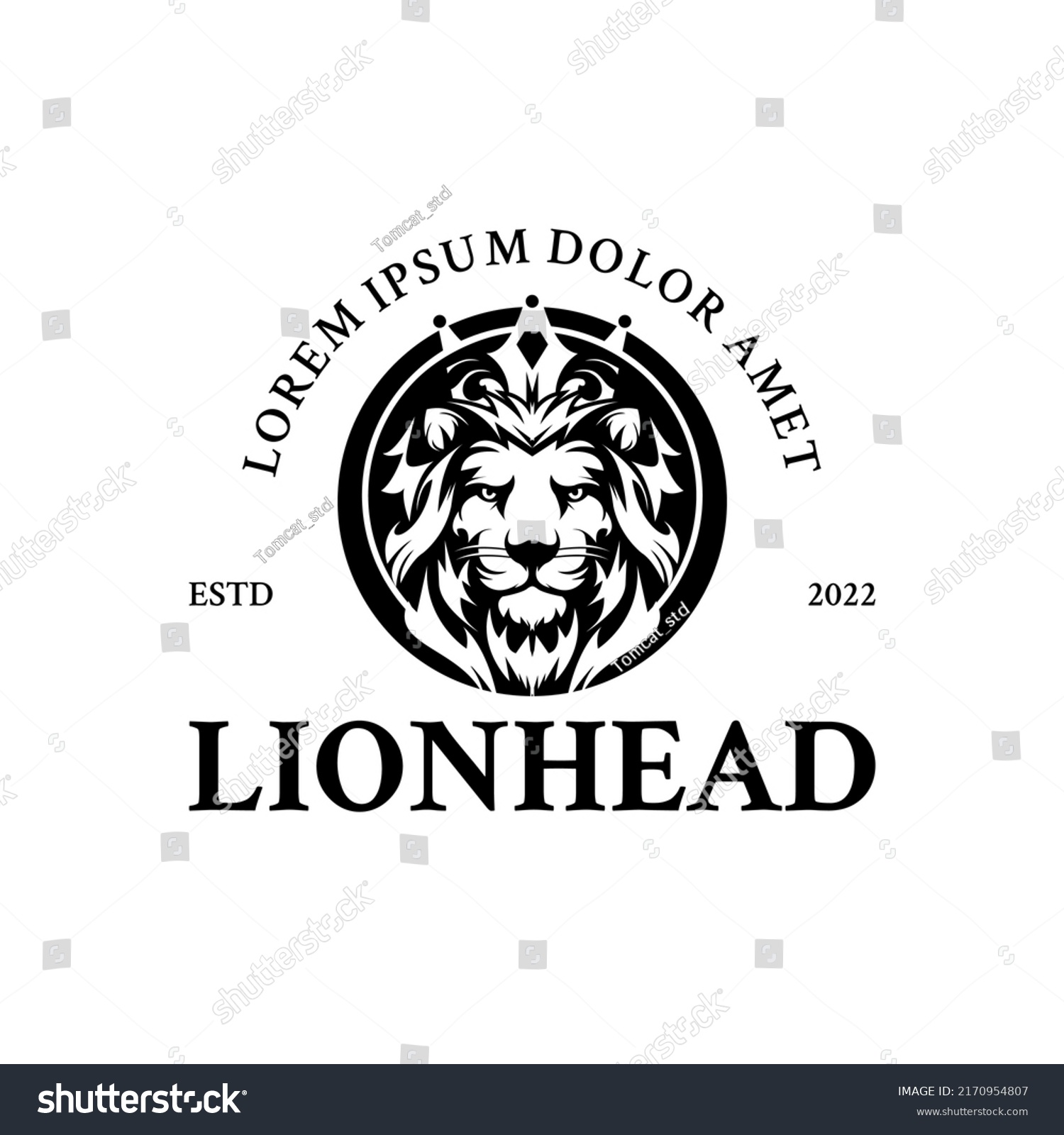 Crowned Lion Vintage Emblem Logo Stock Vector Royalty Free 2170954807