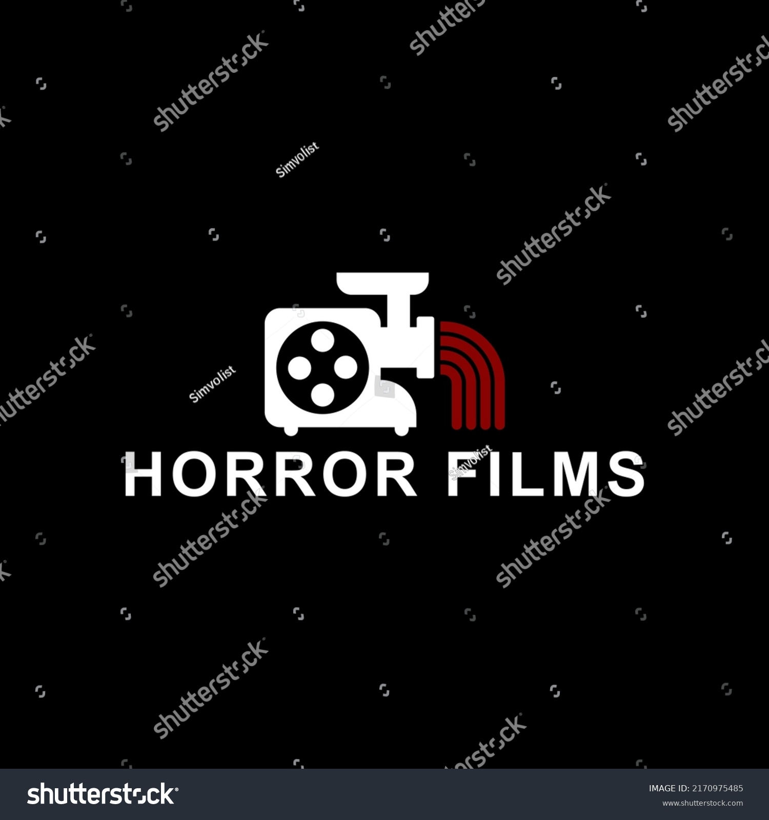 Horror Films Logo Electric Meat Grinder Stock Vector (Royalty Free ...