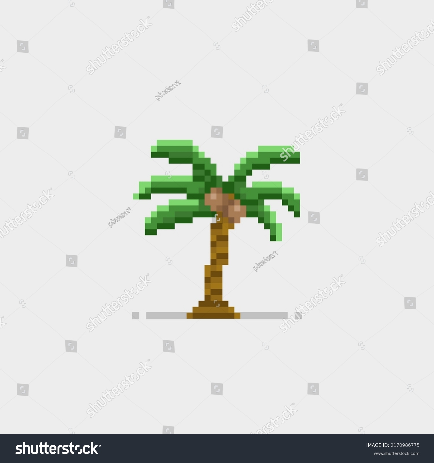 Coconut Tree Pixel Art Style Stock Vector (Royalty Free) 2170986775 ...