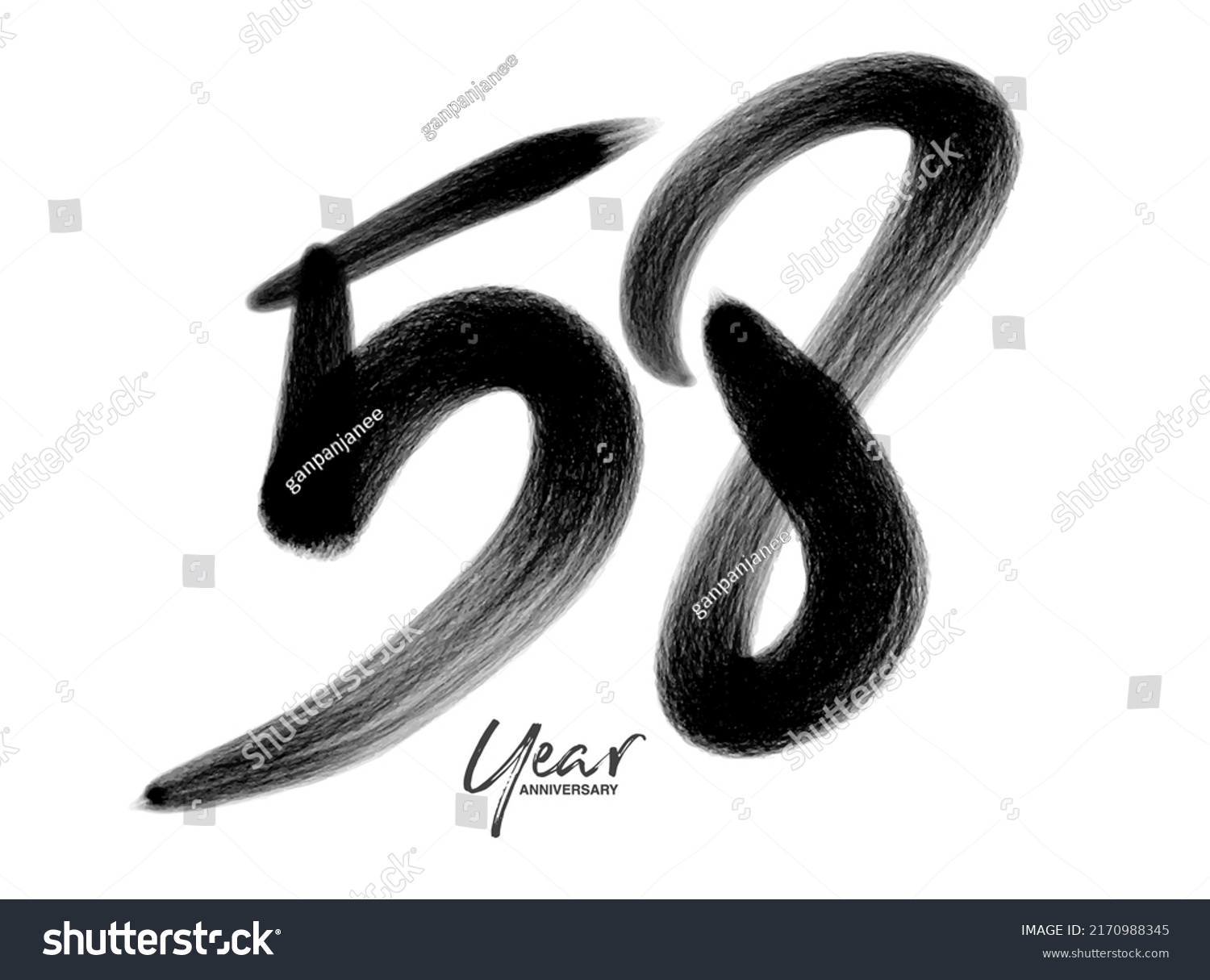 58 Years Anniversary Celebration Vector Template Stock Vector (Royalty ...