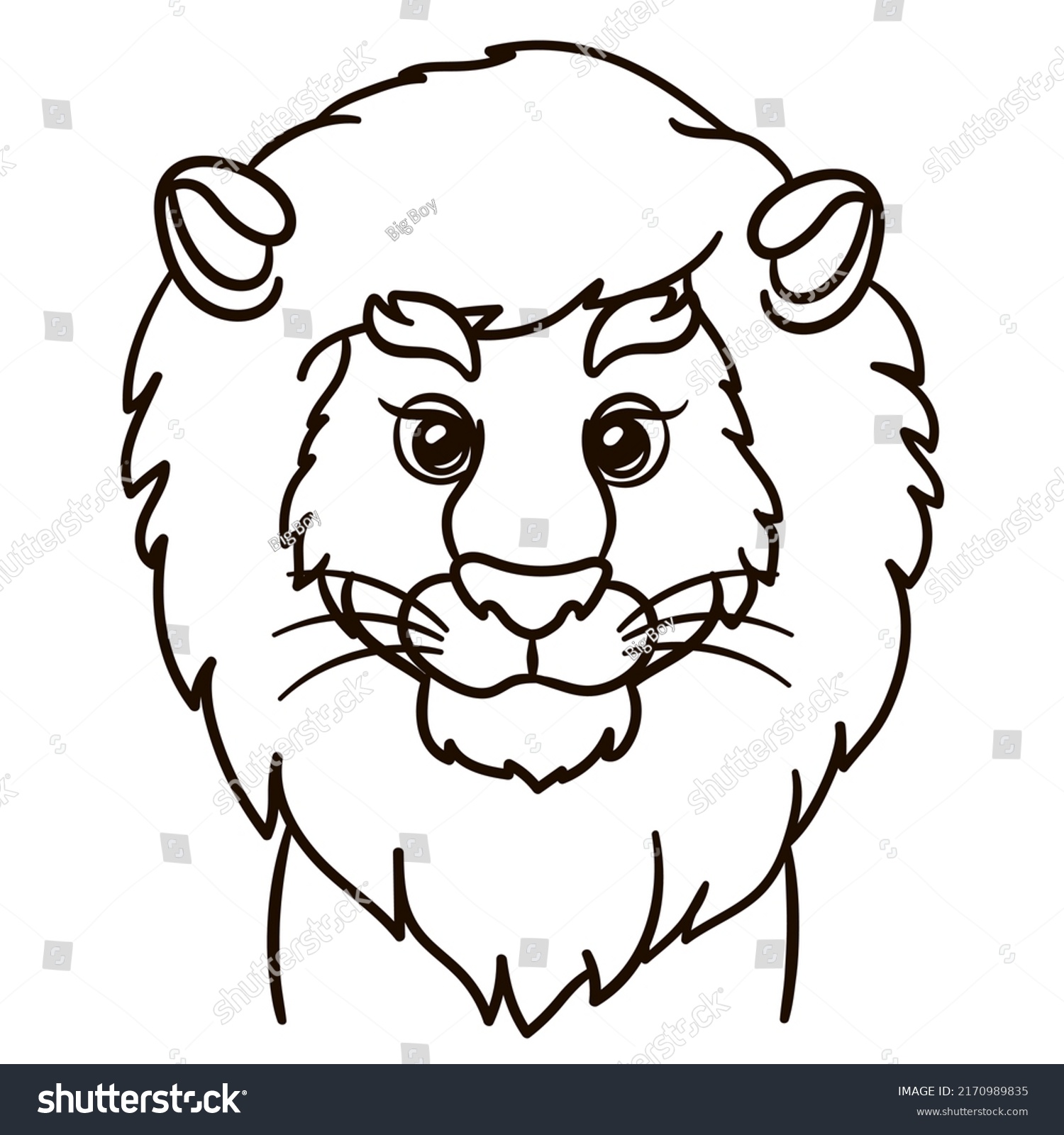 Lion Cartoon Illustration Cute Baby Animal Stock Vector (Royalty Free ...