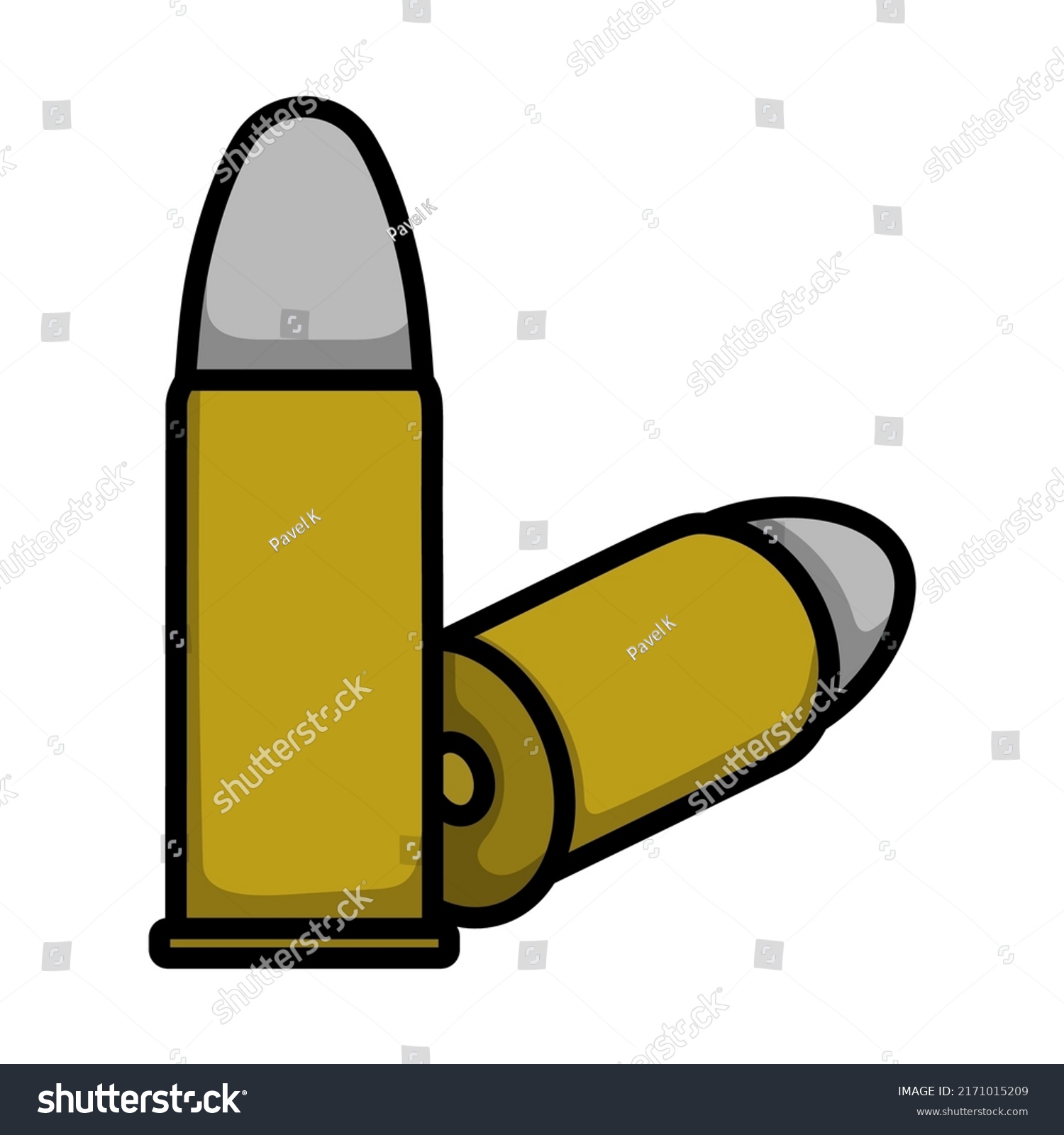 Pistol Bullets Icon Editable Bold Outline Stock Vector (Royalty Free ...