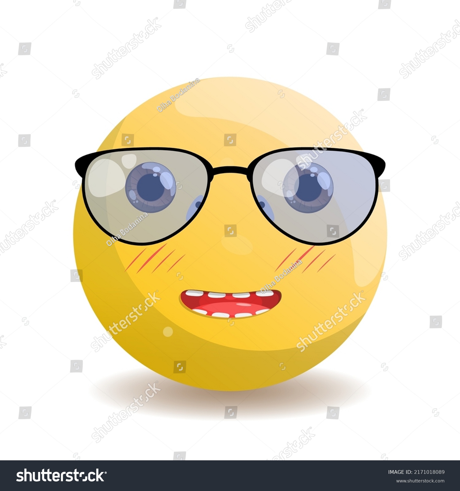 Emoji Round Emoticon Yellow Gradient Brown Stock Vector (Royalty Free ...