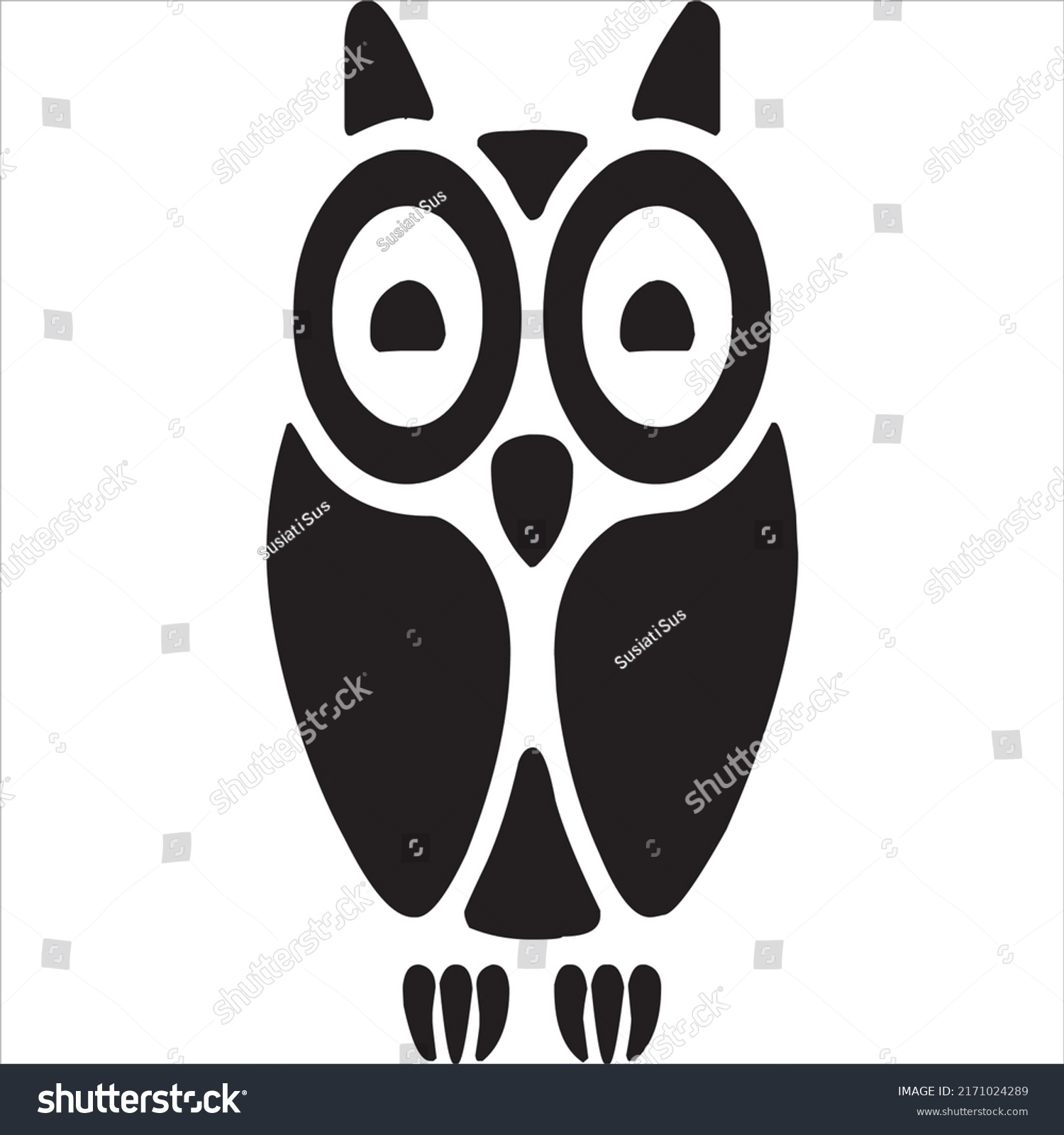 Vector Image Owl Silhouette Icon Black Stock Vector (Royalty Free ...