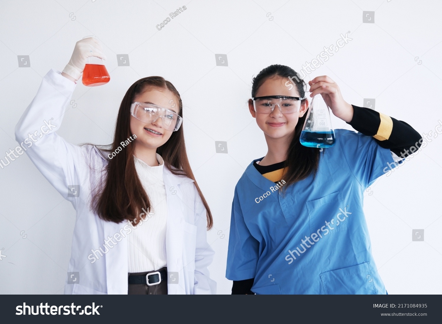 Smiling Caucasian Girl Student Study Test Stock Photo 2171084935 ...