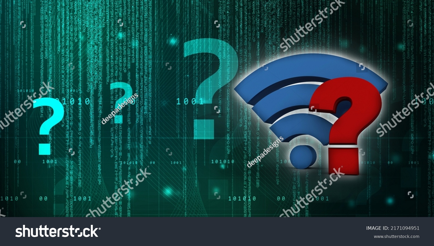 3d Illustration Wifi Symbol Question Mark Stock Illustration 2171094951 ...