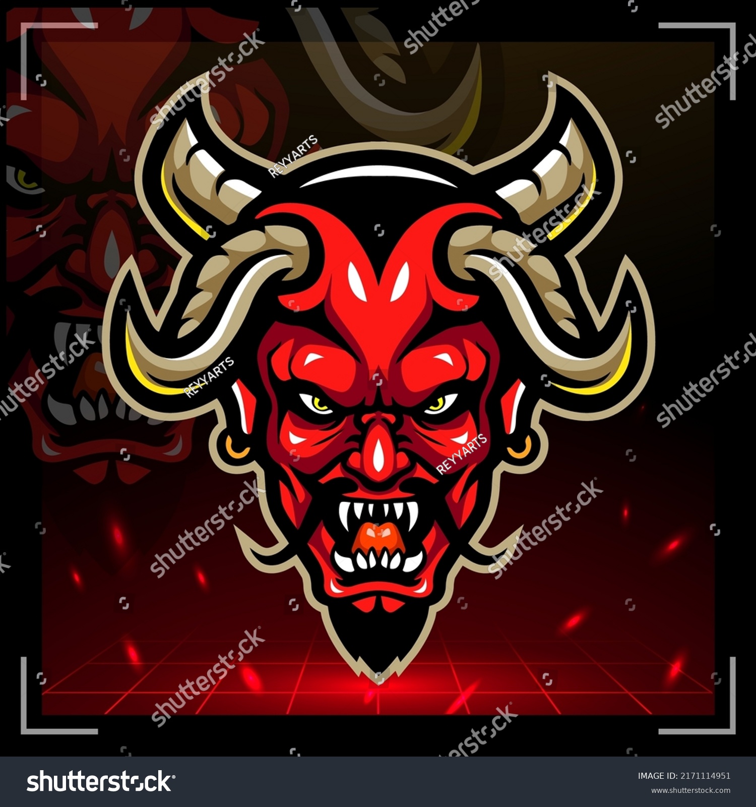 Red Devil Mascot Esport Logo Design Stock Vector (Royalty Free ...