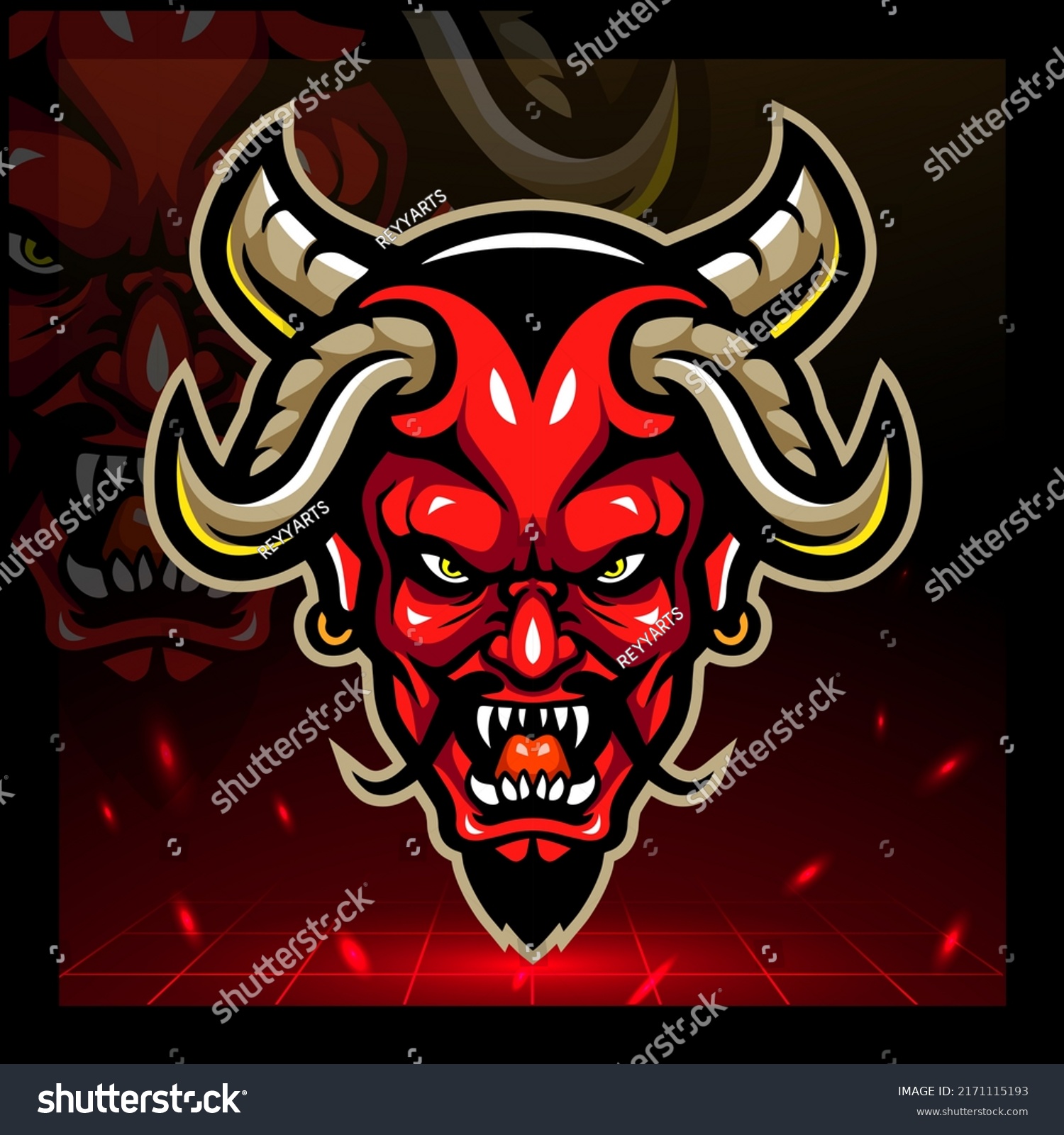 Illustration Red Devil Mascot Esport Logo Stock Illustration 2171115193 