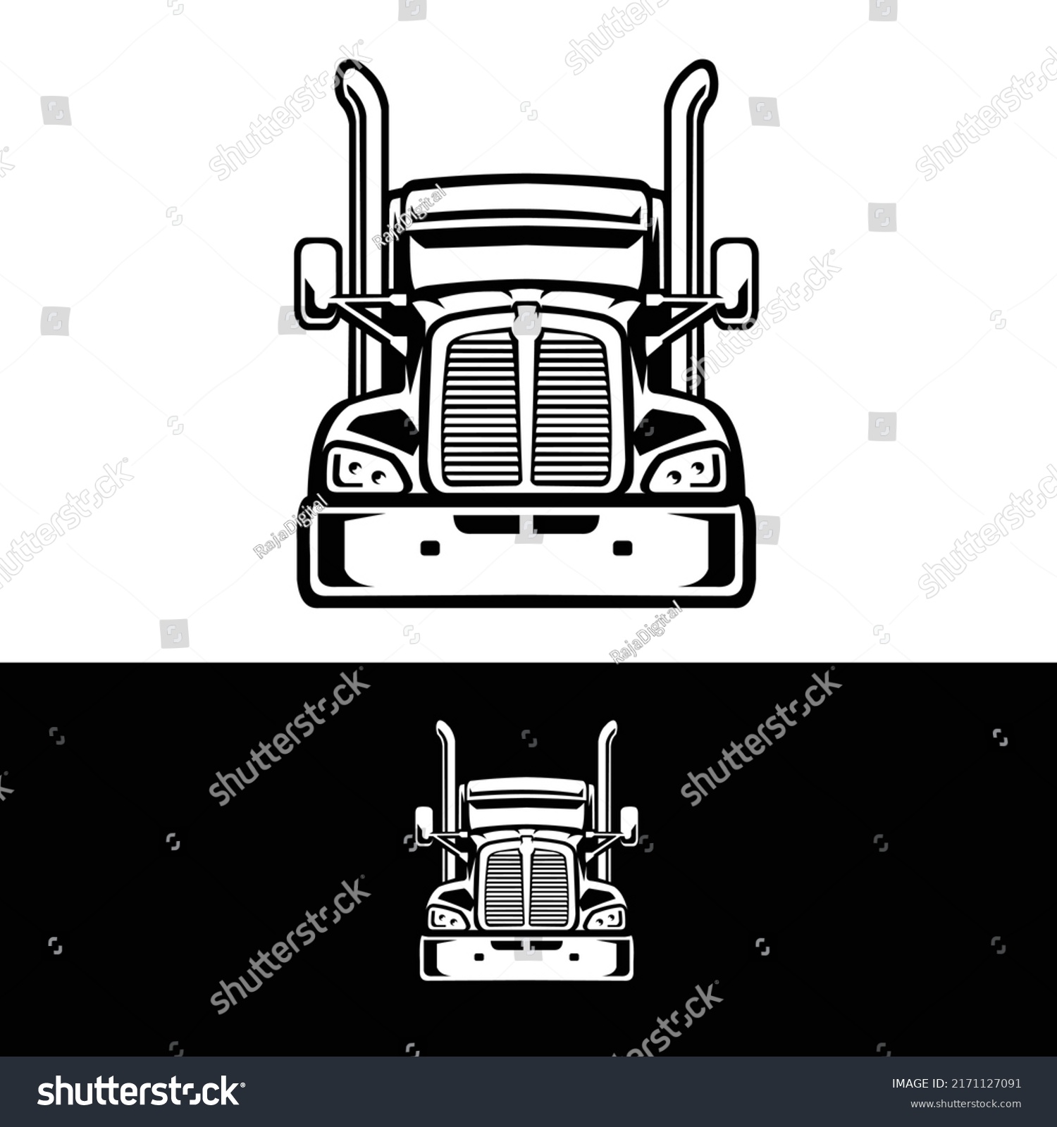 Semi Truck 18 Wheeler Silhouette Black Stock Vector (Royalty Free ...