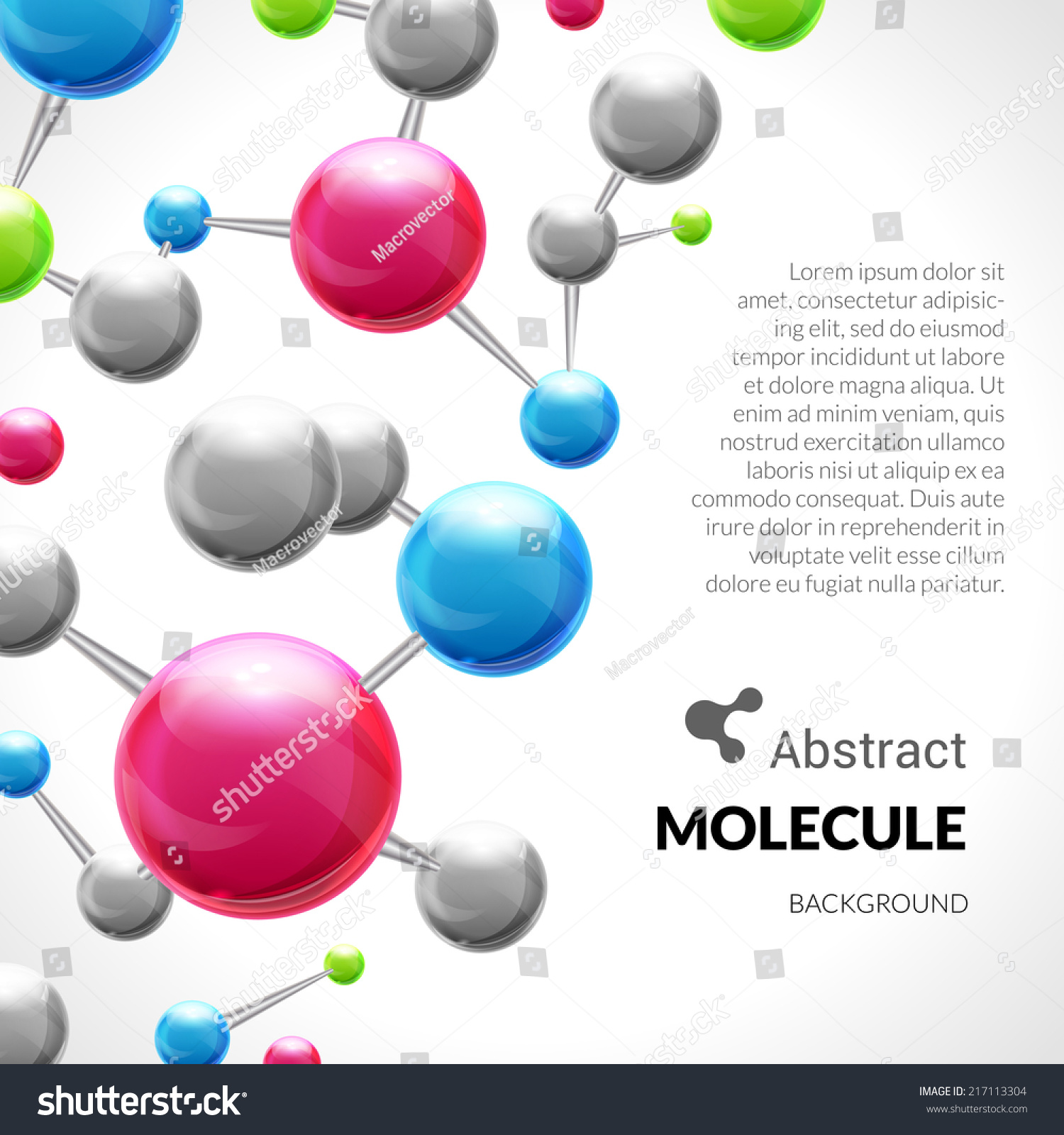 3d Chemical Science Atomic Structure Molecule Stock Vector (Royalty ...