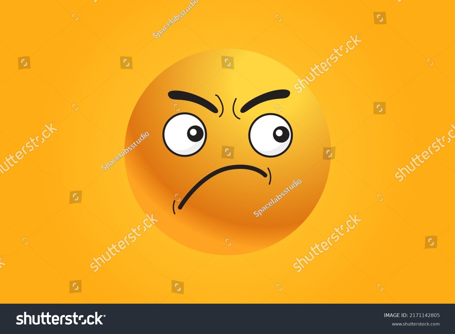 Angry Emoticon Cartoon Stylized Emoji Premium Stock Vector (Royalty ...