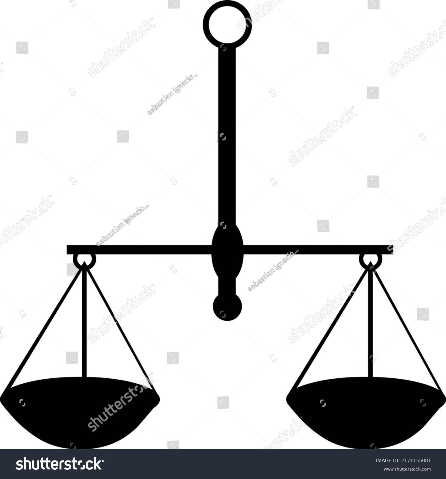 Vector Illustration Scales Justice Icon Black Stock Vector (Royalty ...