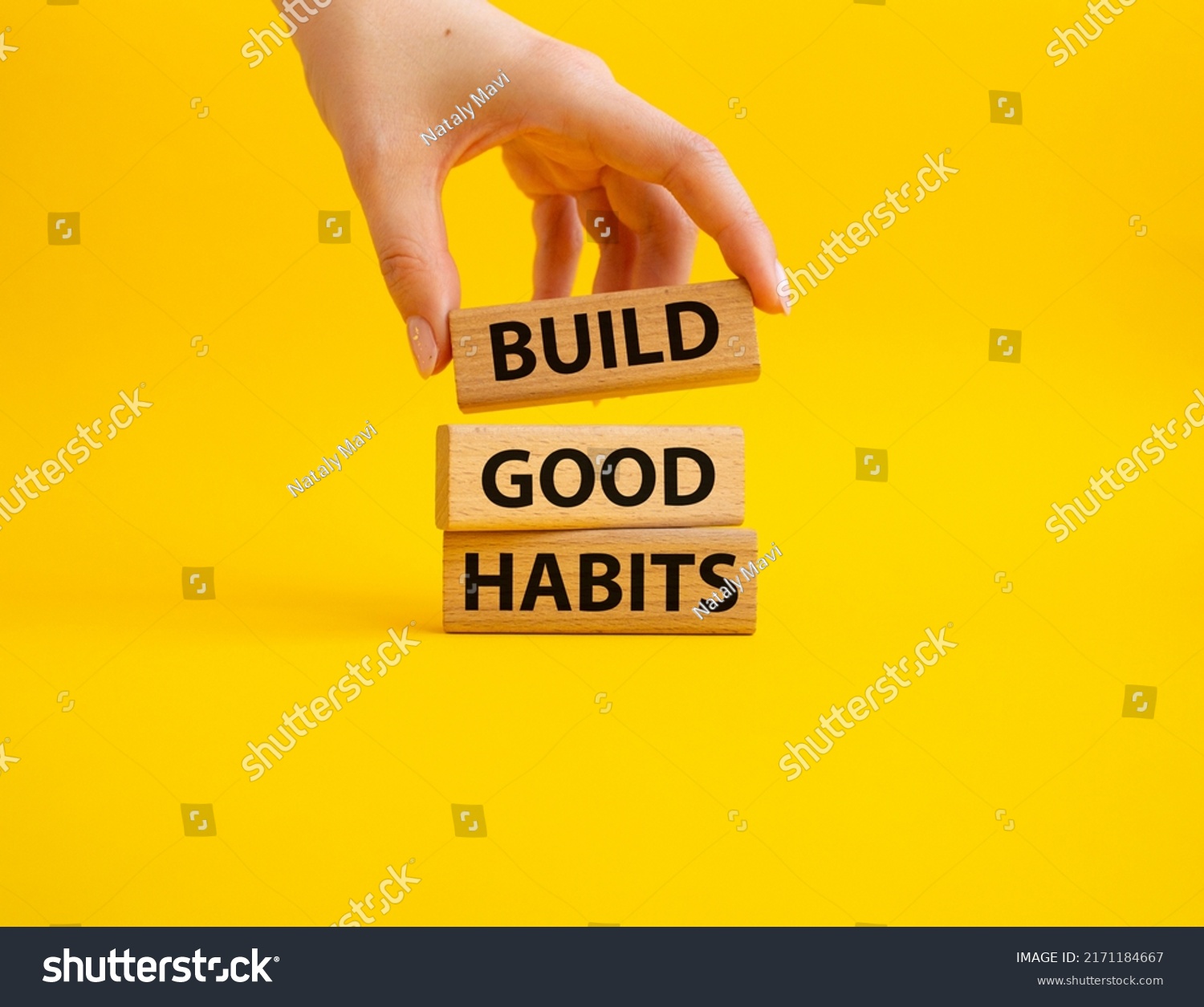 Build Good Habits Symbol Wooden Blocks Stock Photo 2171184667 ...