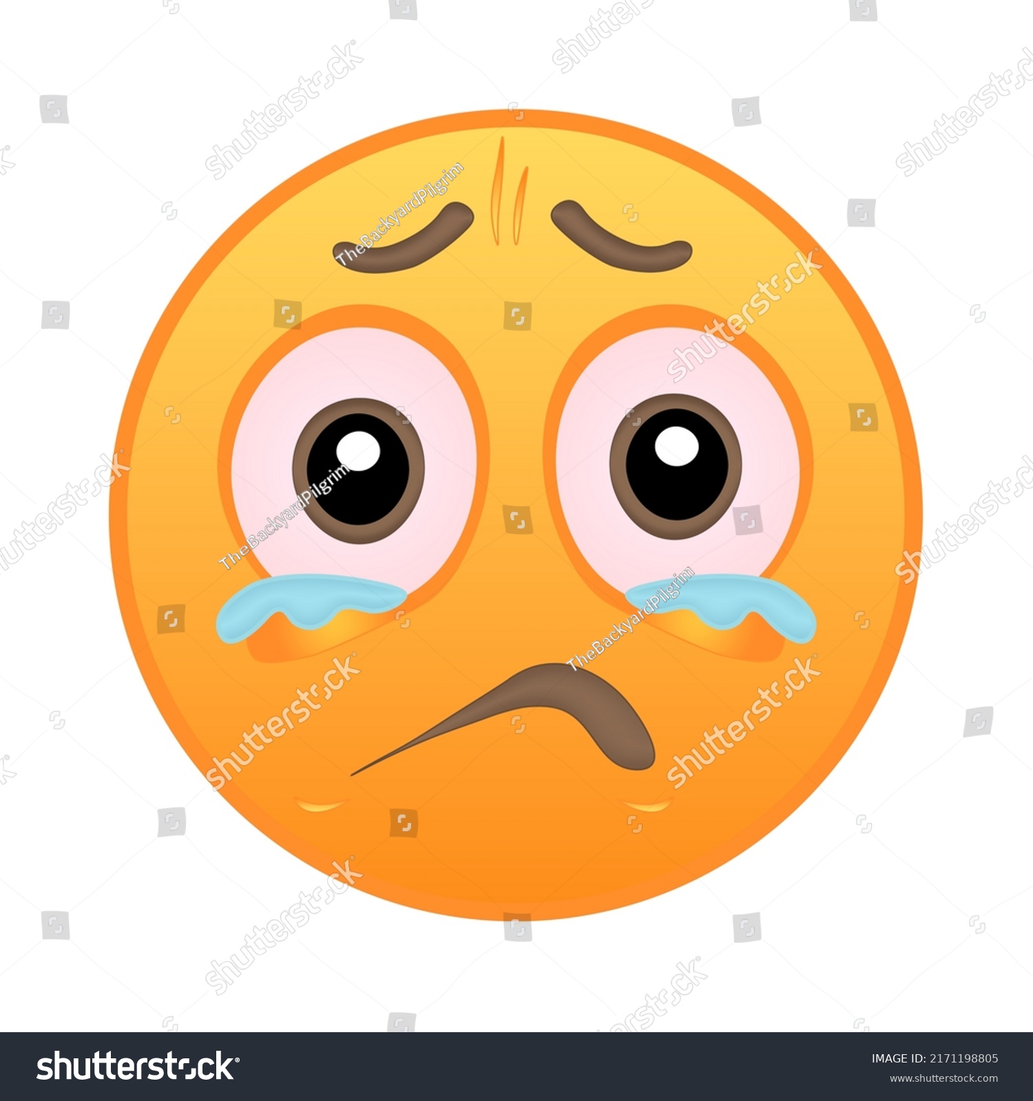 Crying Emoji Vector Face Emoticon Stock Vector (Royalty Free ...