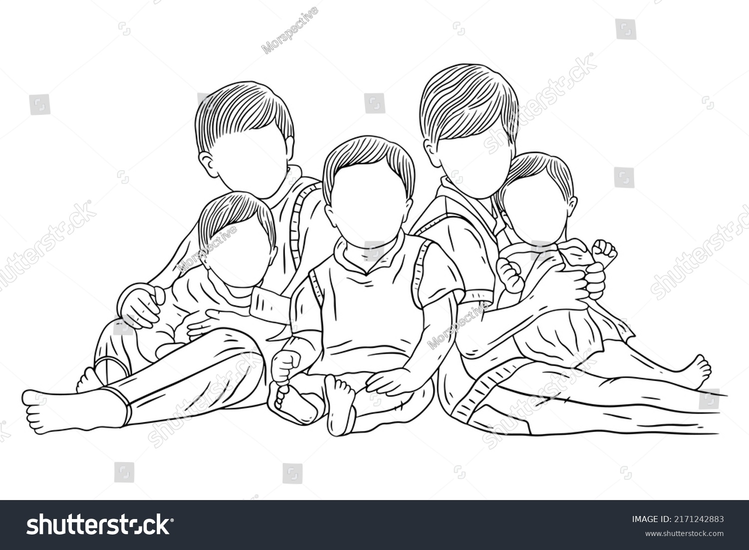 Happy Family Sibling Daughter Son Love Stock Vector (Royalty Free ...