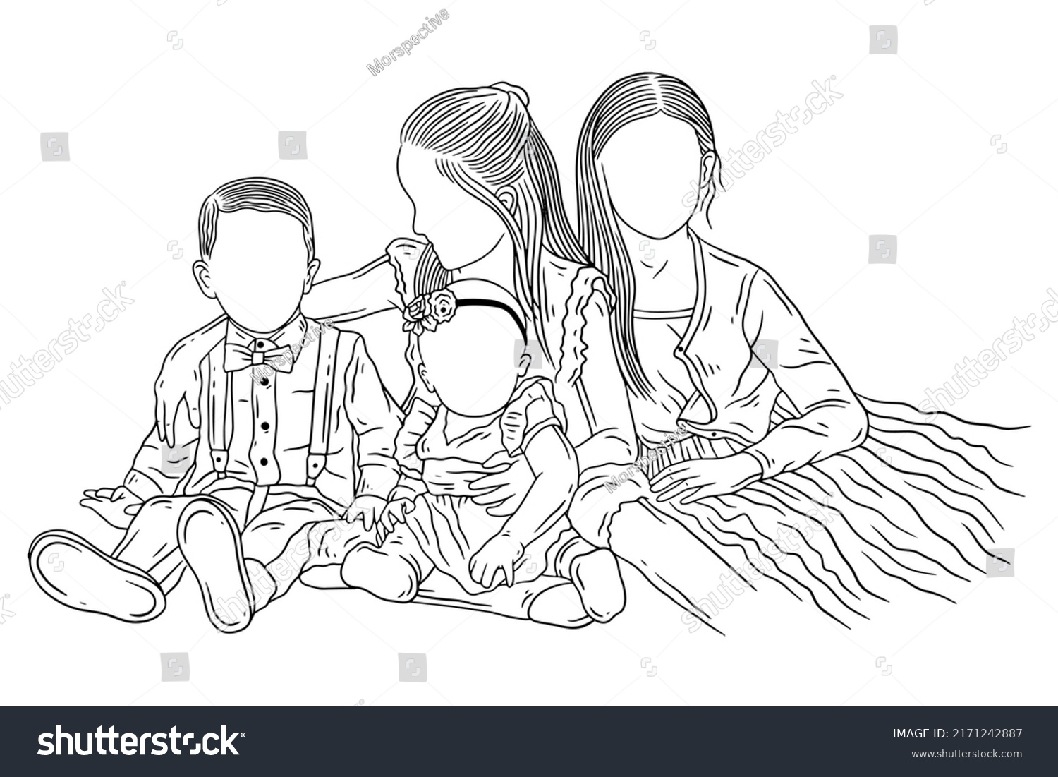 Happy Family Sibling Daughter Son Love Stock Vector (Royalty Free ...