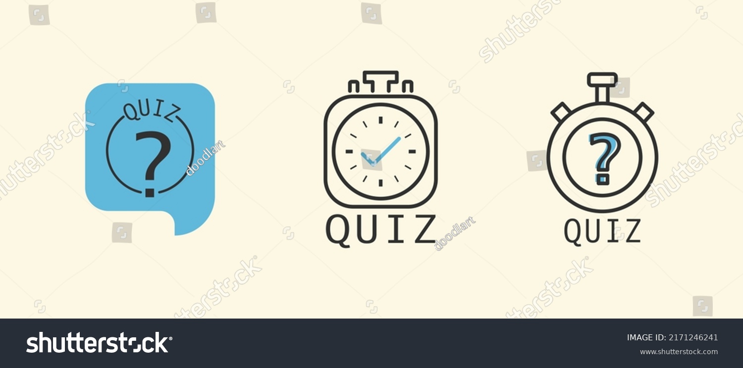 Quiz Icon Set Flat Style Outline Stock Vector (Royalty Free) 2171246241 ...