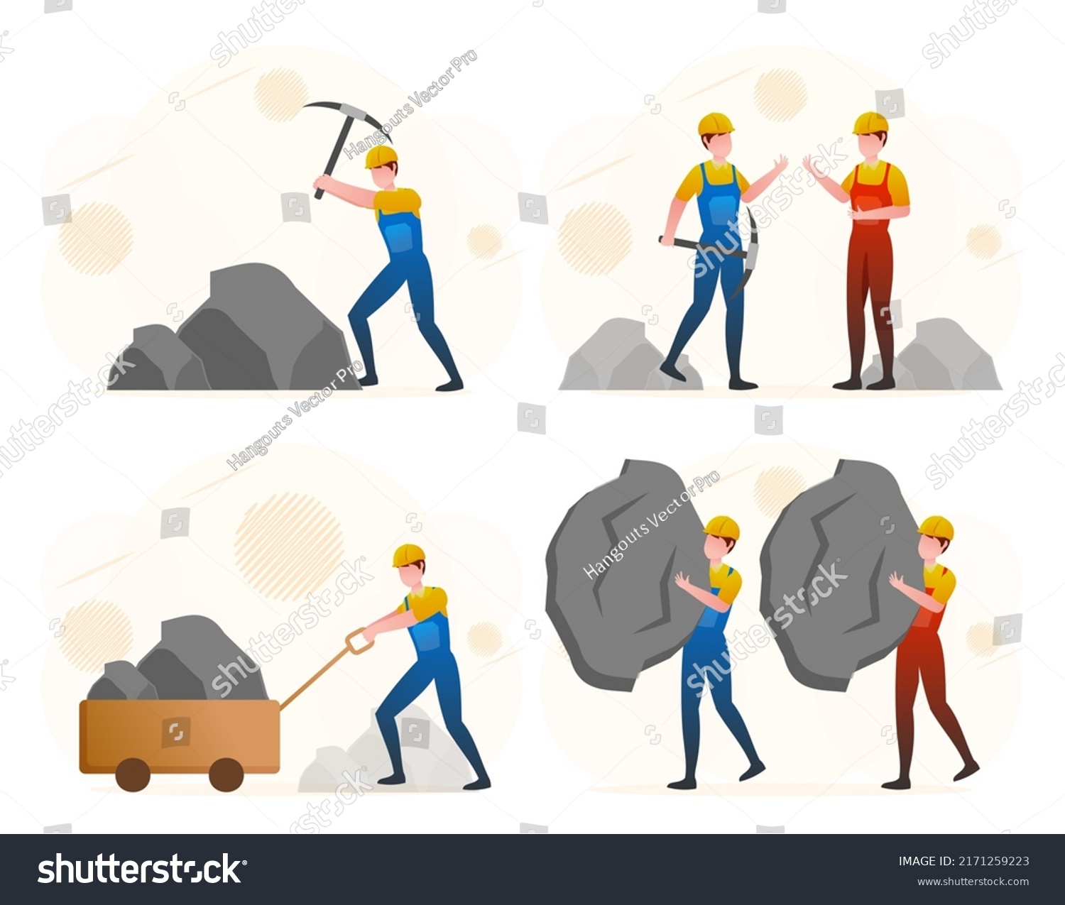 Mining Worker Miner Labor People Mining Stock Vector (Royalty Free ...