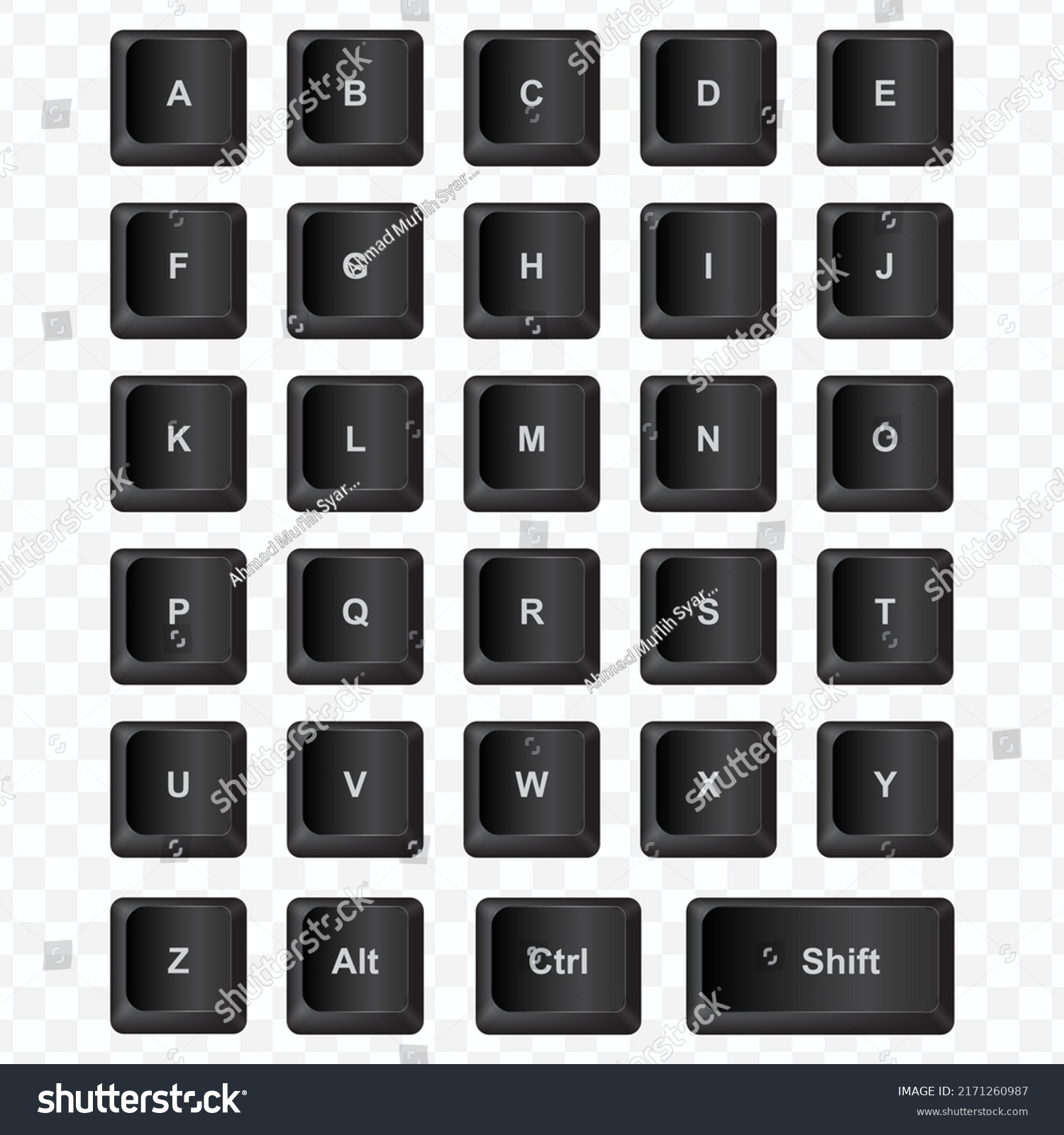 Keyboard Button Vector Illustration Alphabet On Stock Vector (Royalty ...