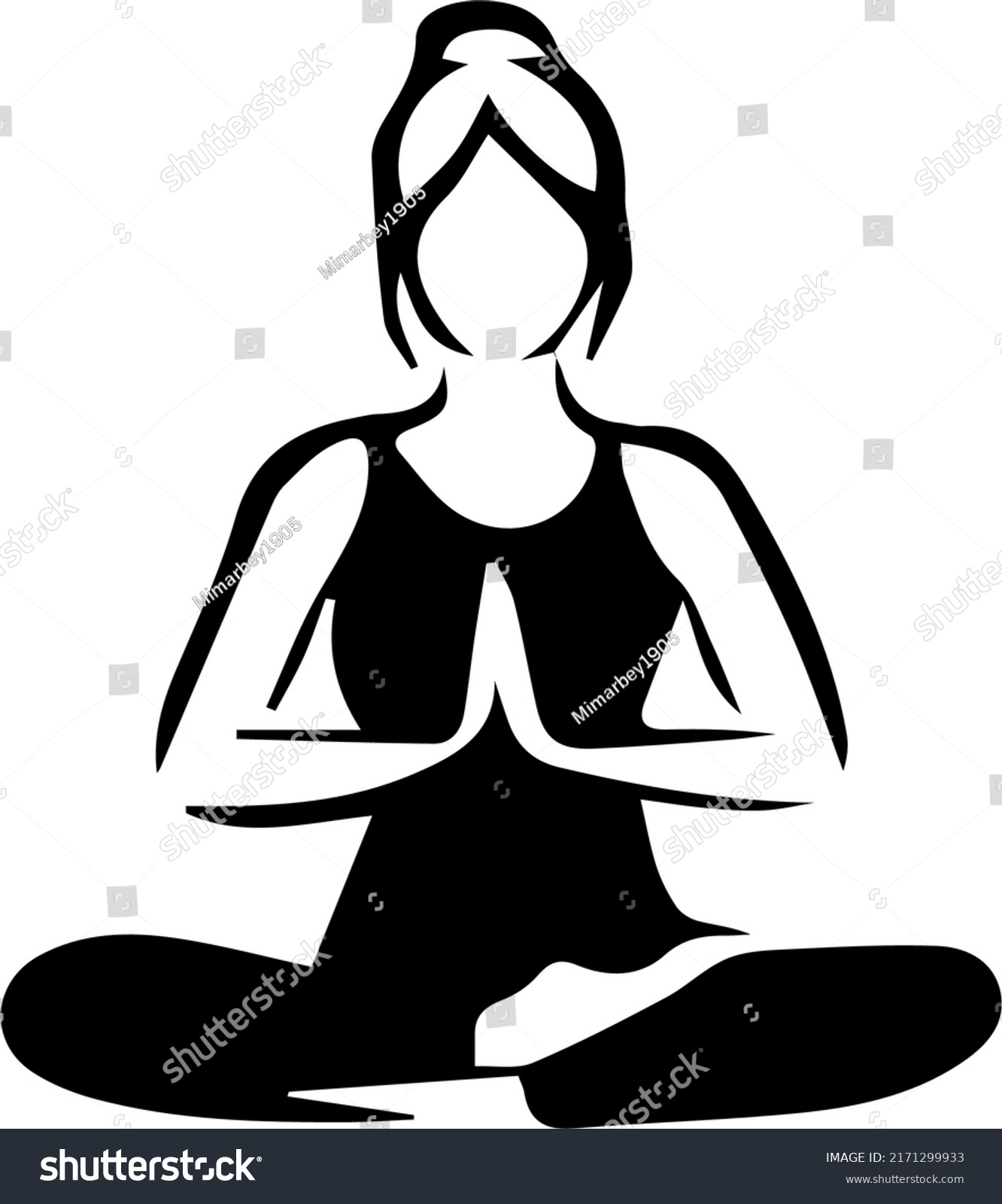 Yoga Asanas Namaste Kundalini Hatha White Stock Vector (Royalty Free ...