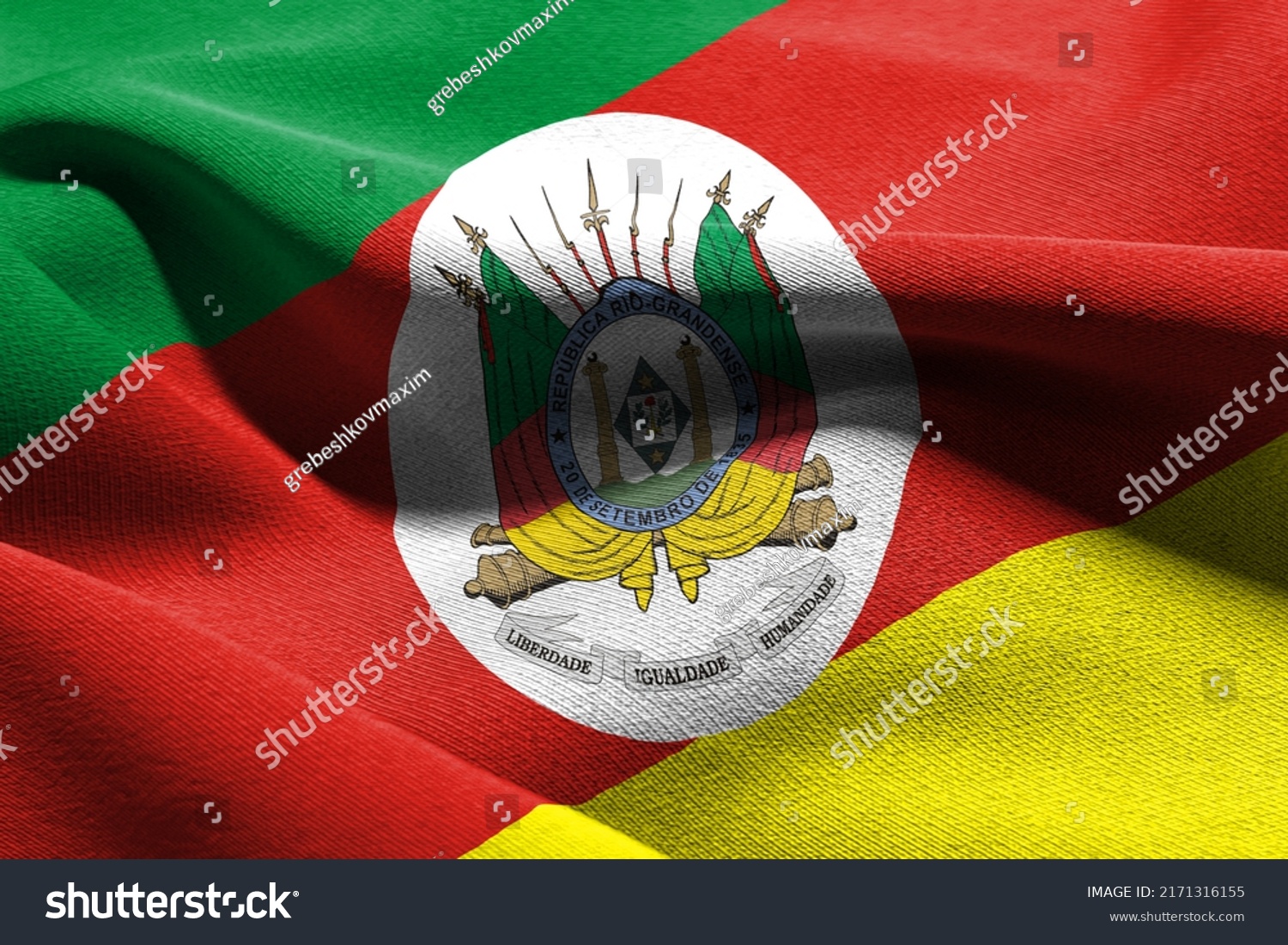 3d Illustration Flag Rio Grande Do Stock Illustration 2171316155 ...