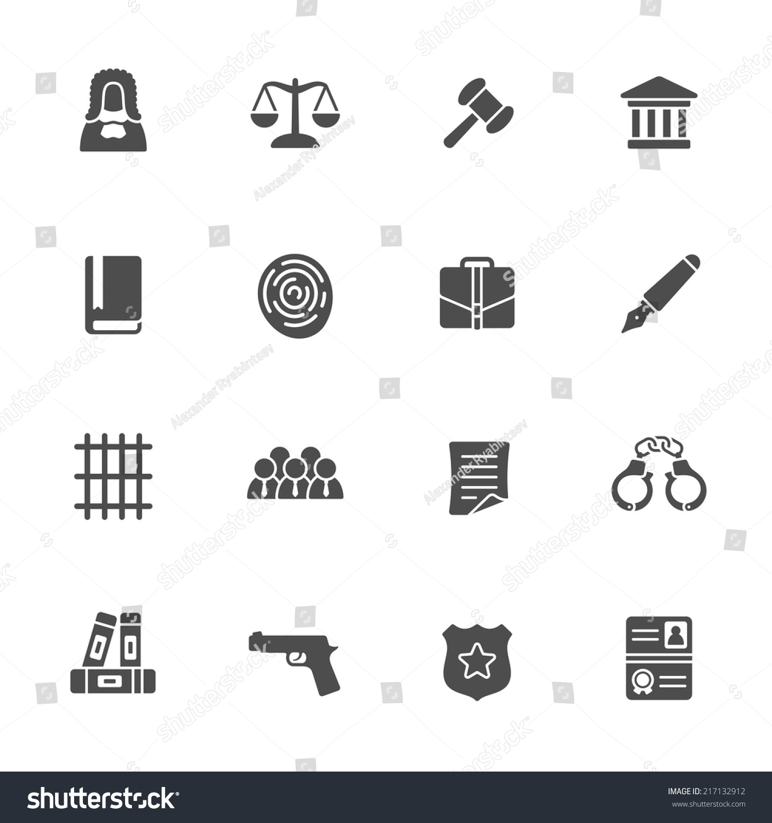 Law Icon Set Stock Vector (Royalty Free) 217132912 | Shutterstock