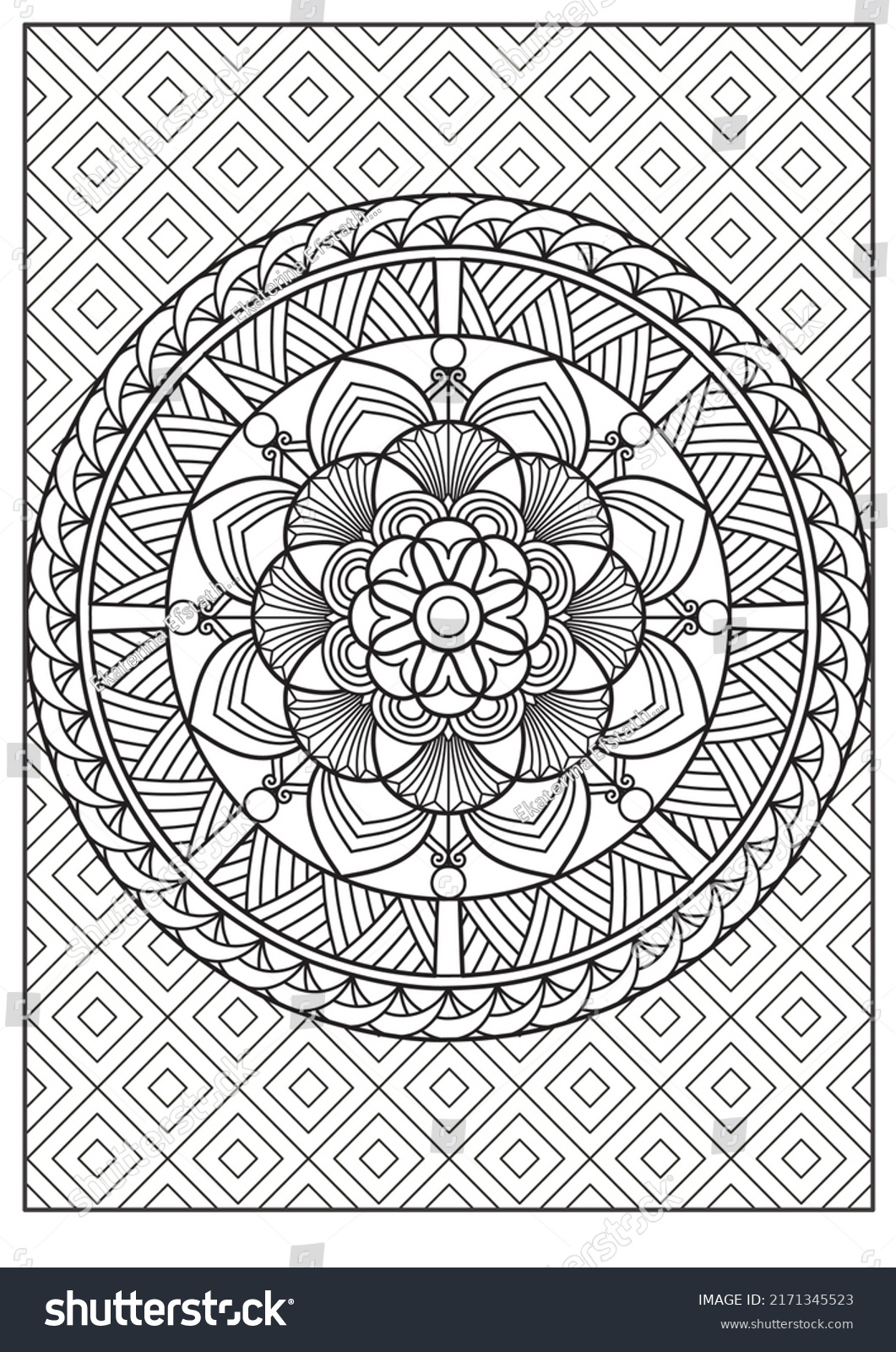 Mandala Relaxation Coloring Page Stock Illustration 2171345523 ...