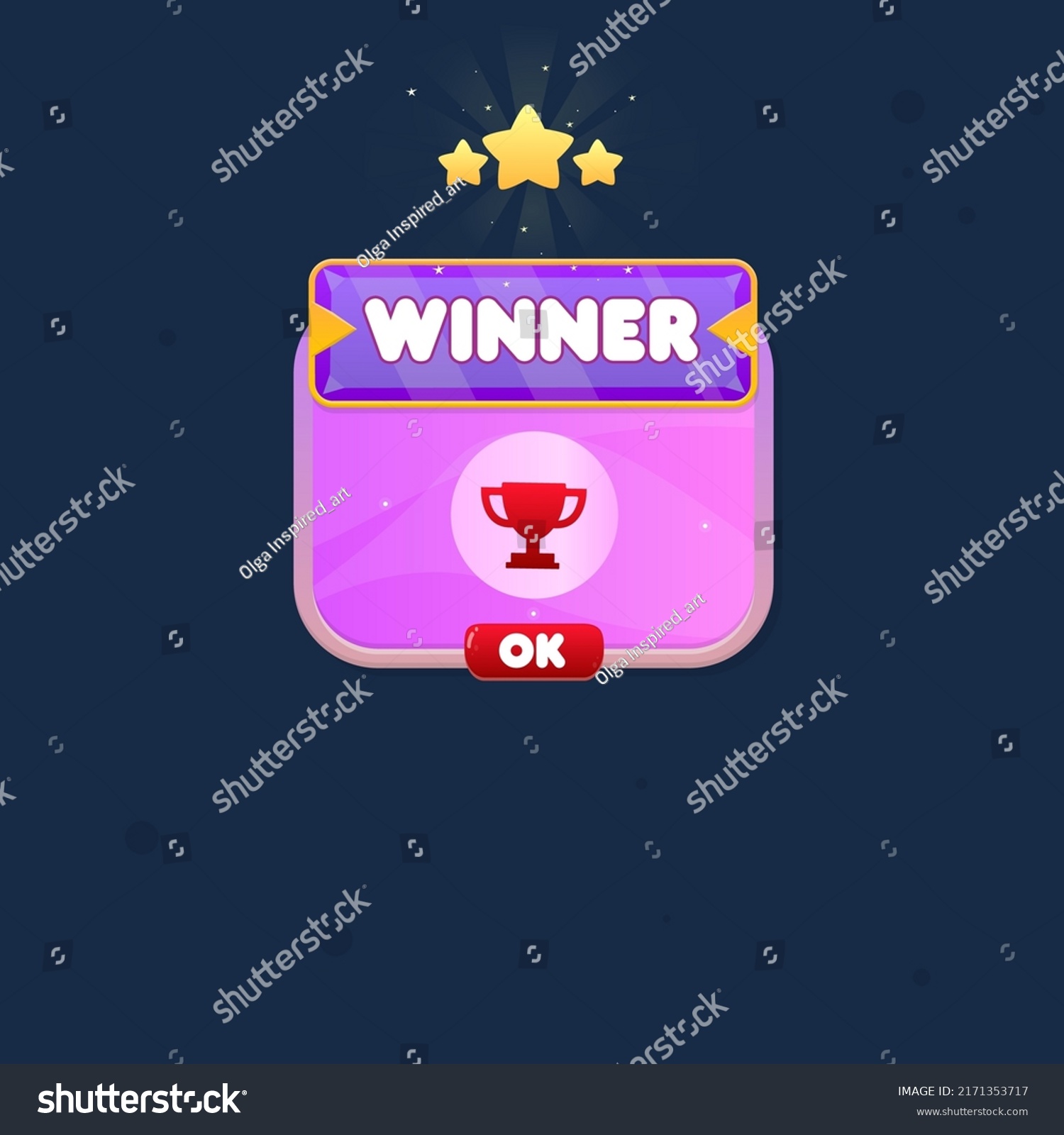 Game Ui Reward Winner Stars Purple Stock Vector (Royalty Free ...