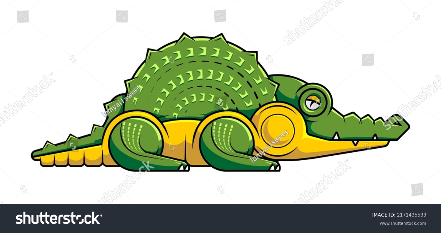 Crocodiles Mascot Character Alligator Mascot Esport Stock Vector