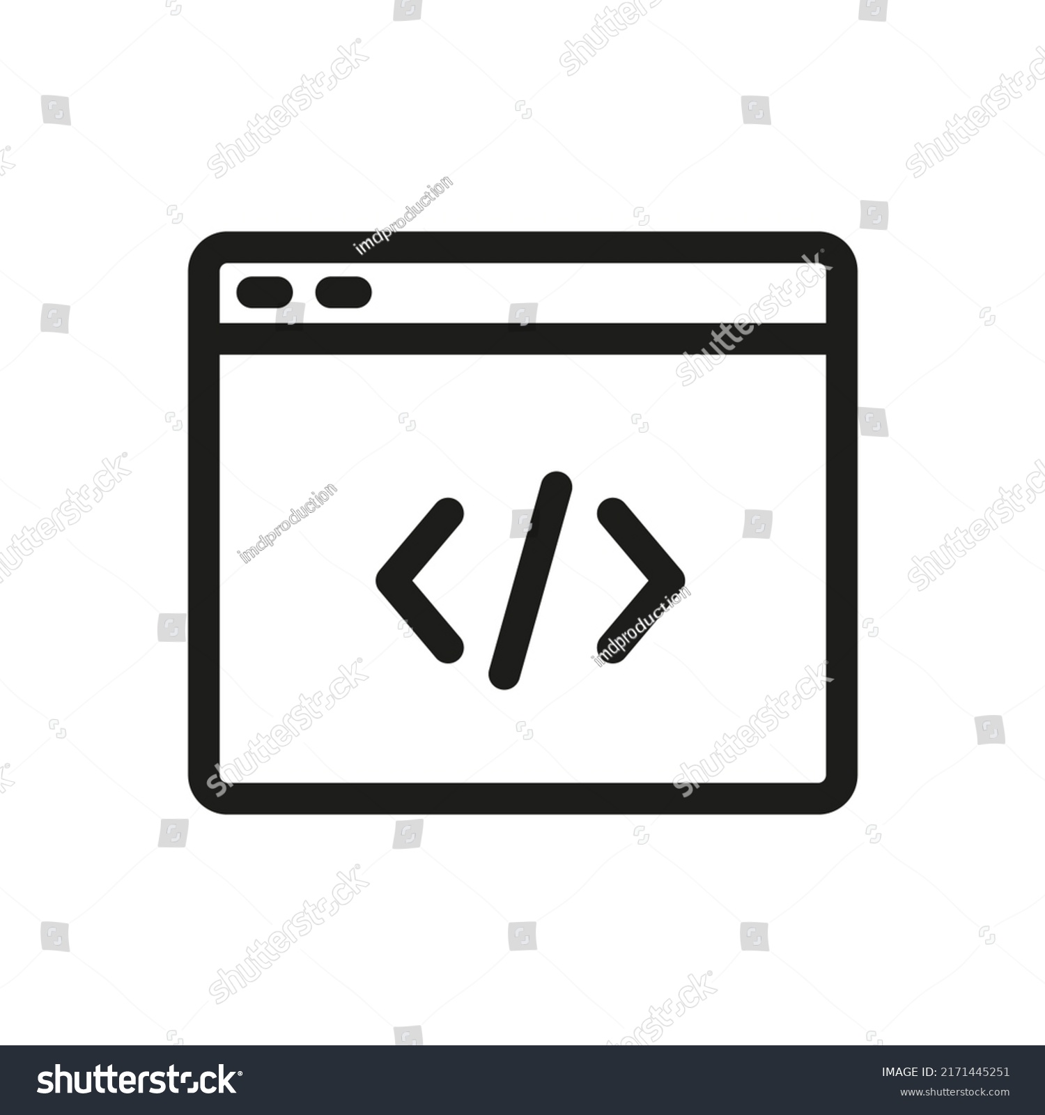 Code Window Icon Coding Symbol Programming Stock Illustration ...